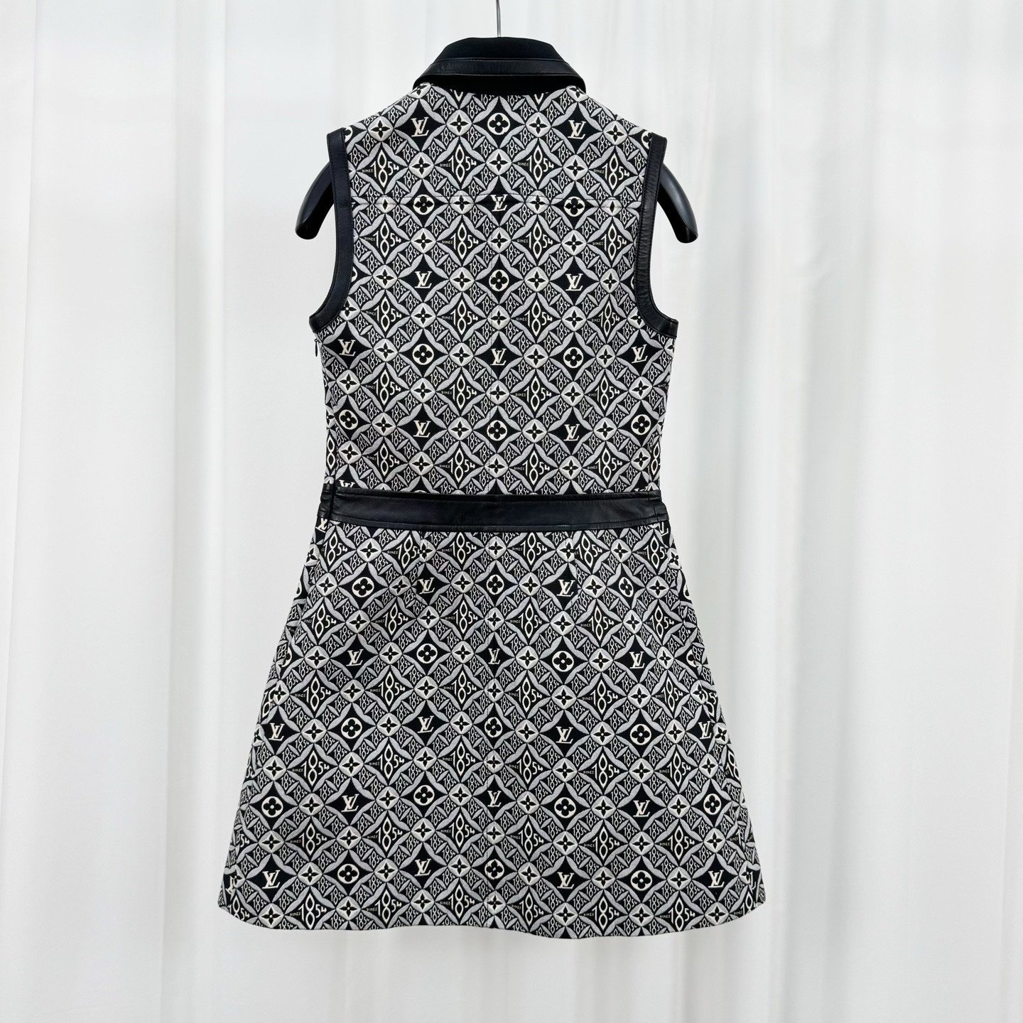 Louis Vuitton 1854 Monogram Leather Trim Dress — front