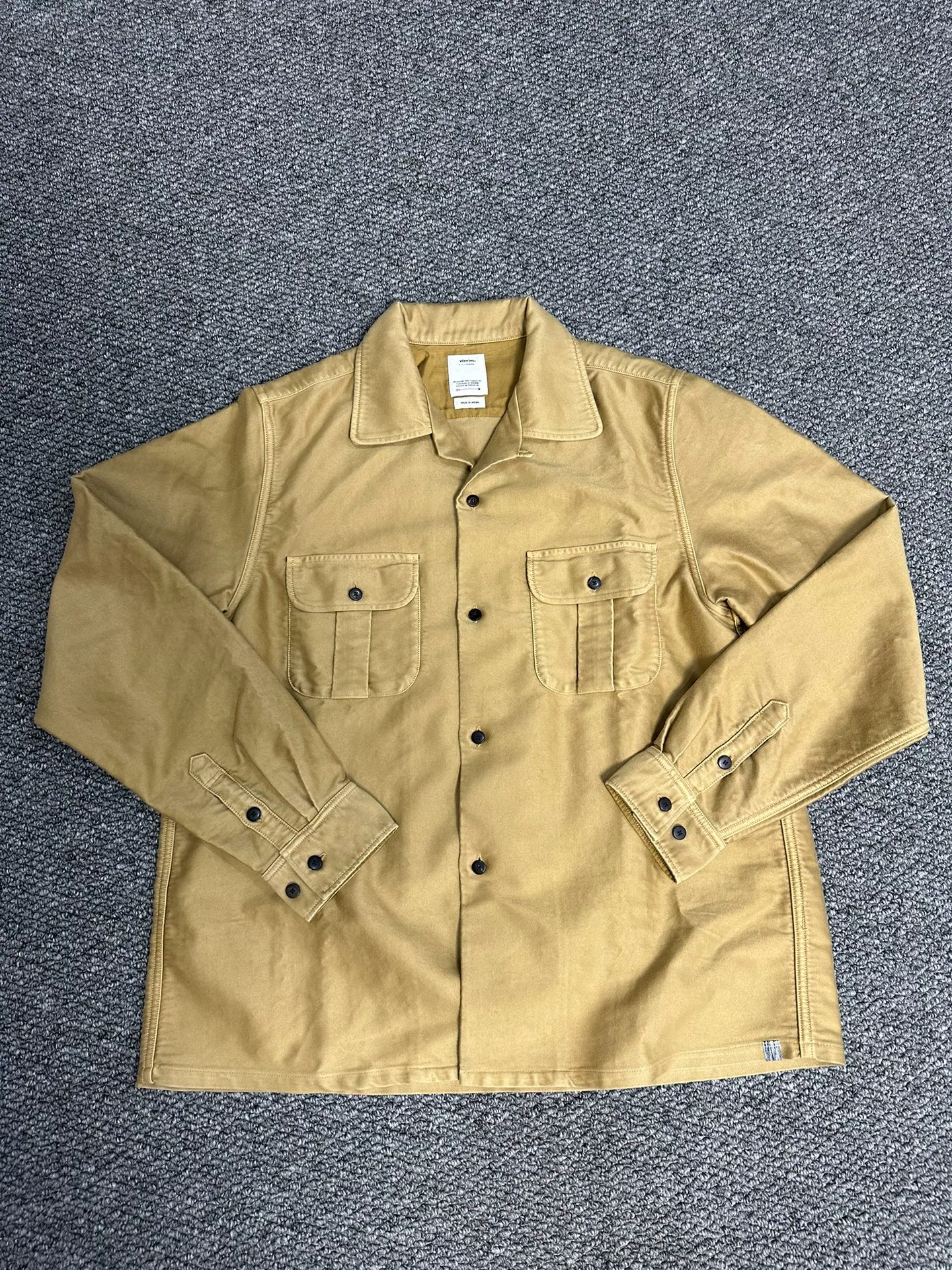 visvim keesey tan button-front shirt