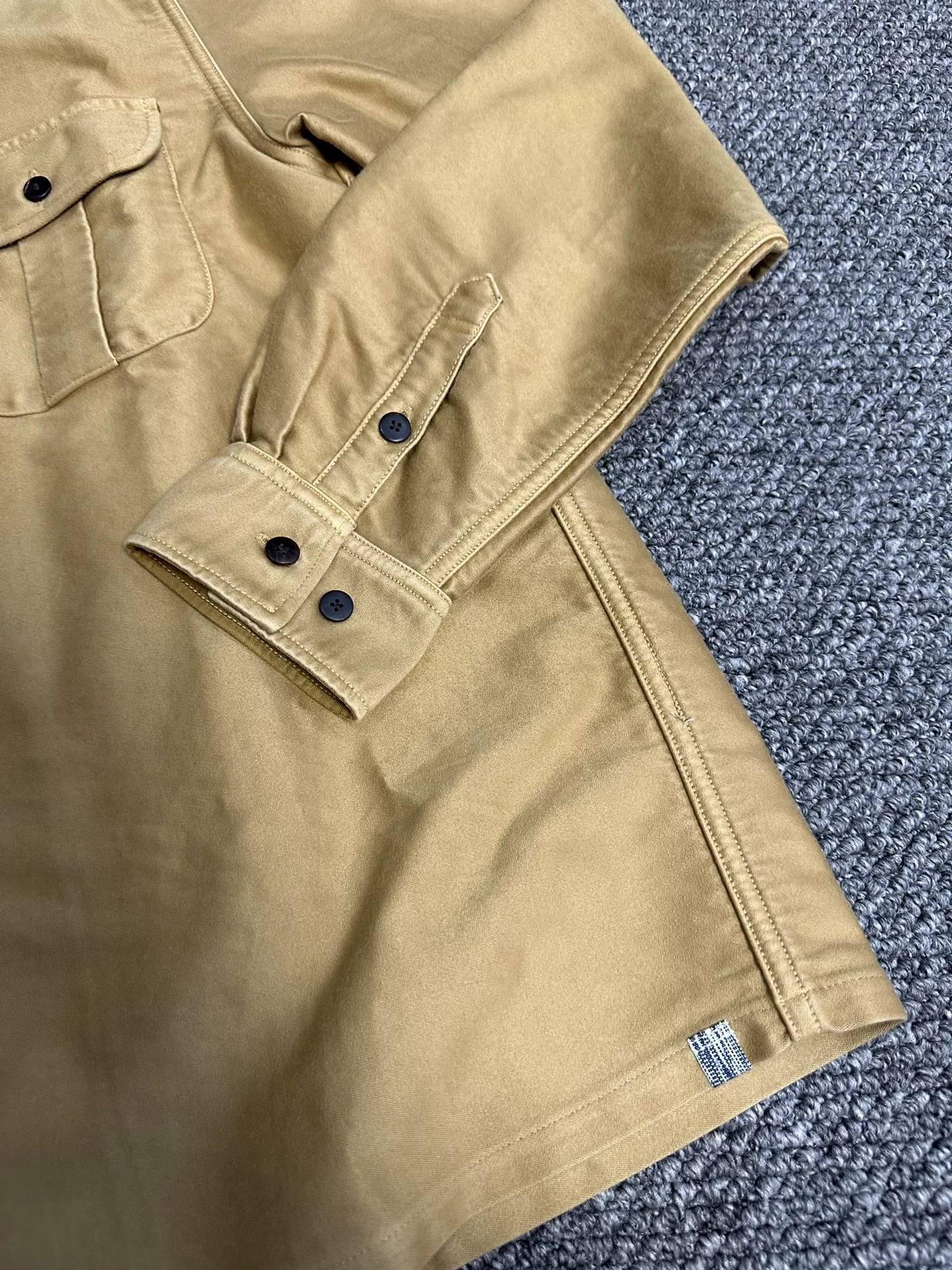visvim keesey tan button-front shirt — detail