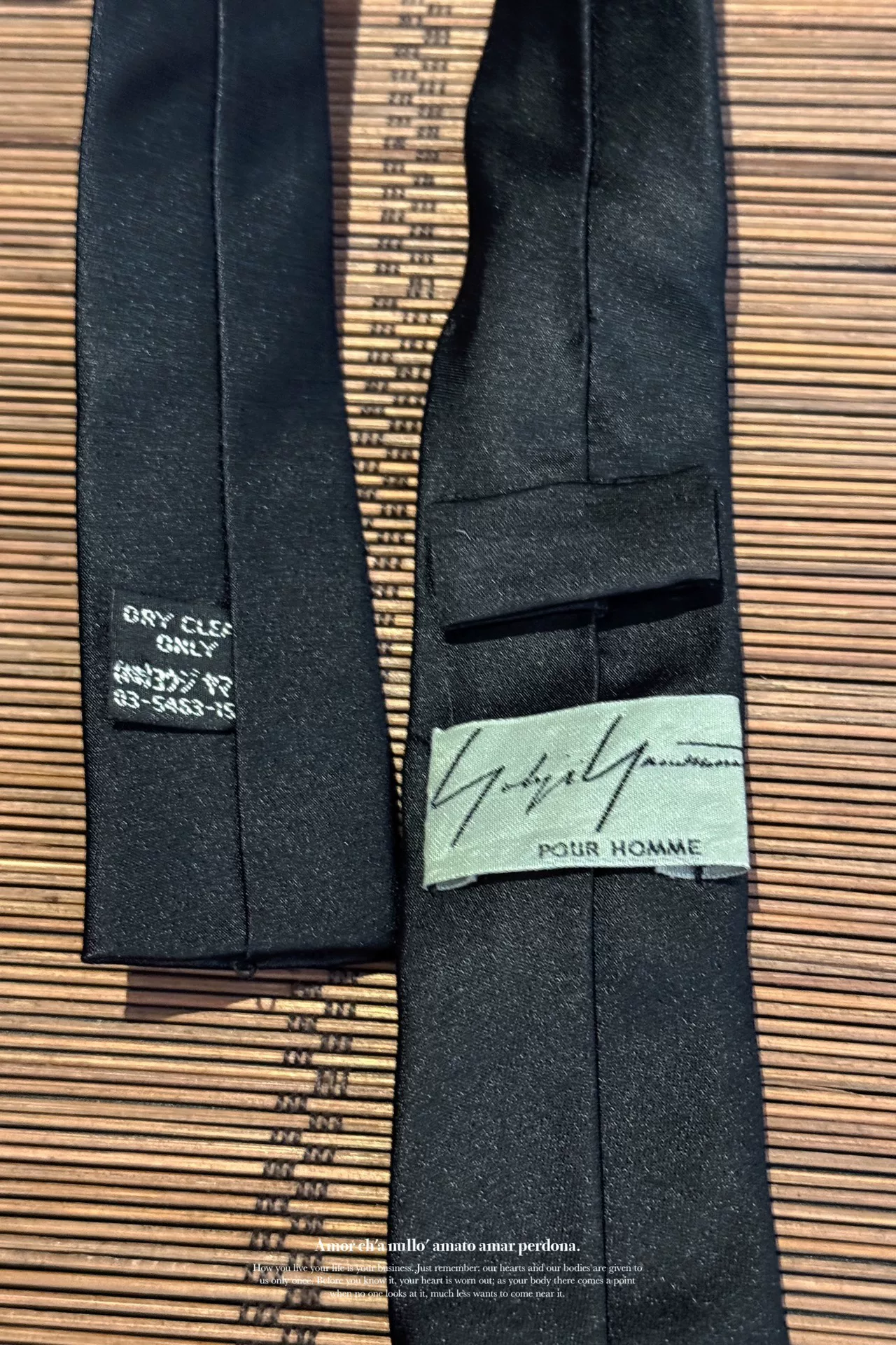 Yohji Yamamoto Silk Chain Flat Tie — back