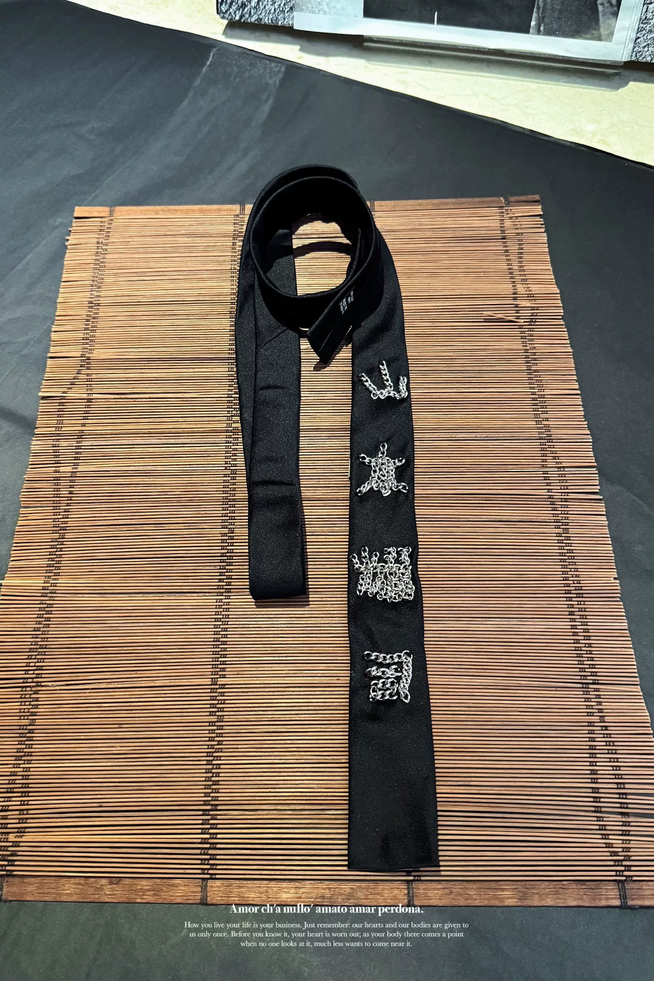 Yohji Yamamoto Silk Chain Flat Tie