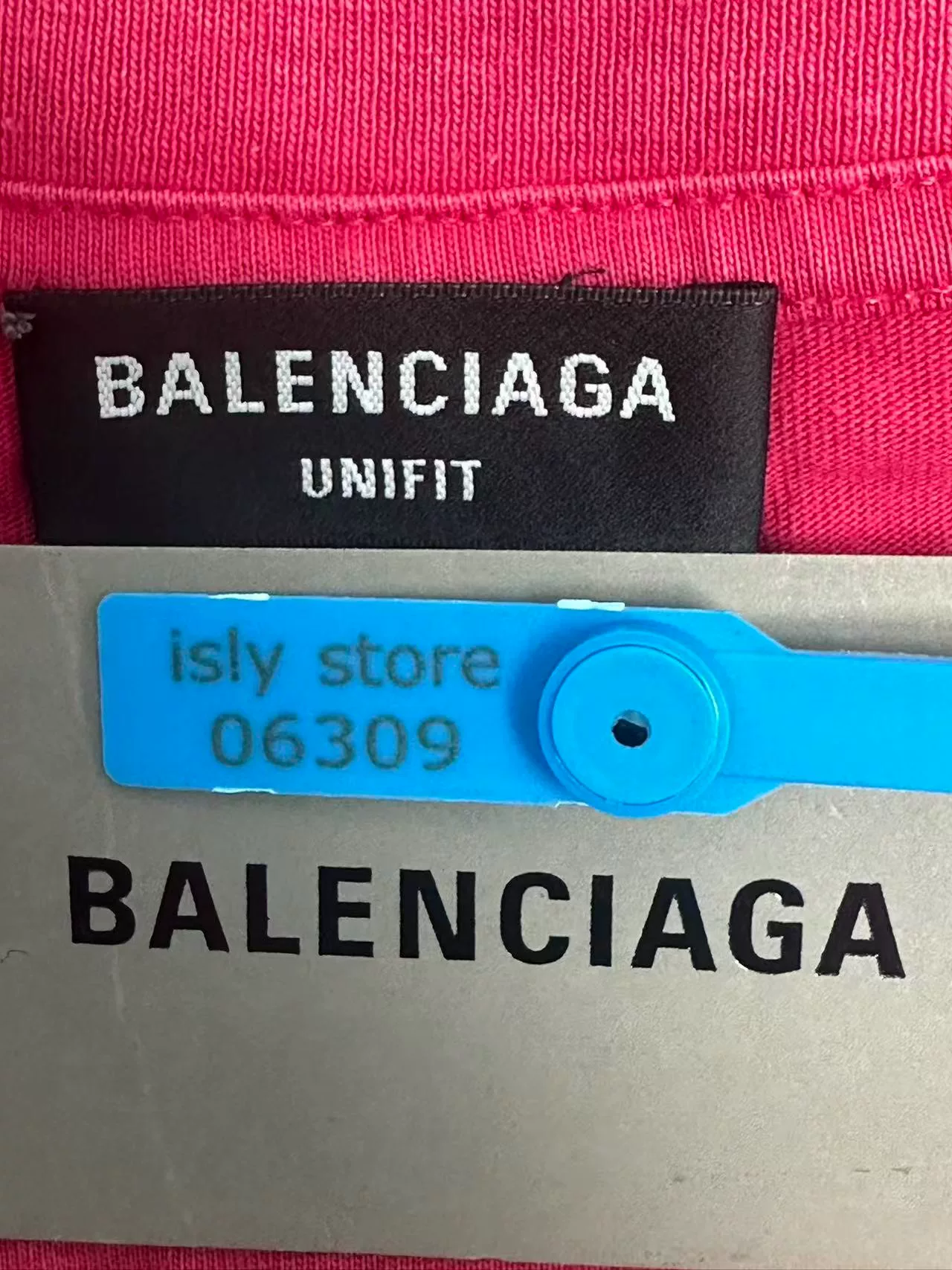 Balenciaga Red Letter Print Distressed T-shirt — back