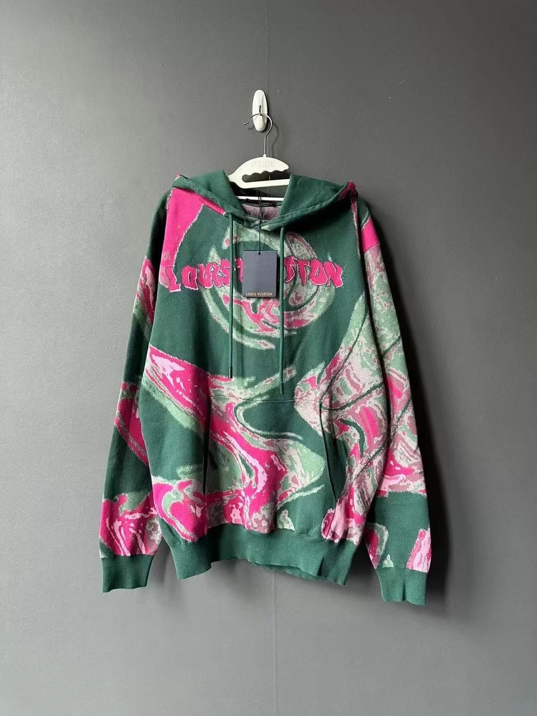 Louis Vuitton Green Swirl Knit Hoodie