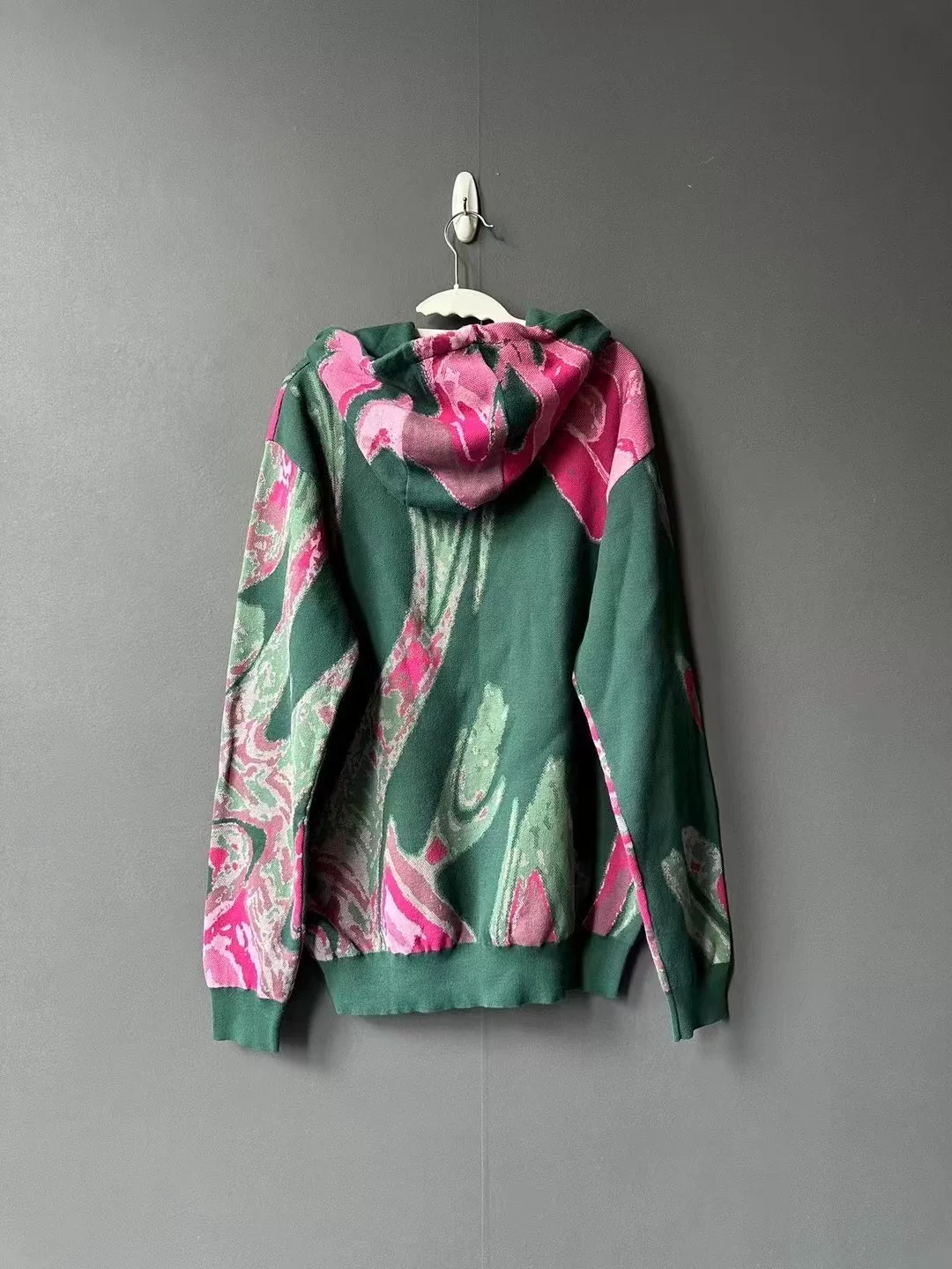 Louis Vuitton Green Swirl Knit Hoodie — front
