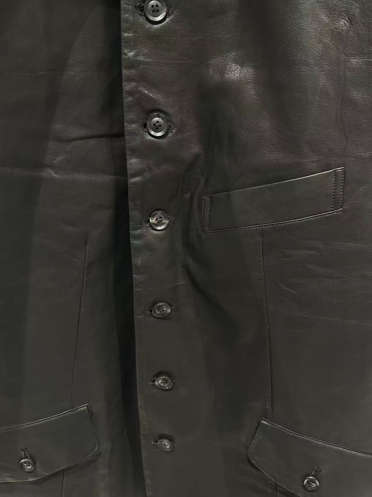 Yohji Yamamoto 19ss Black Leather Vest — front