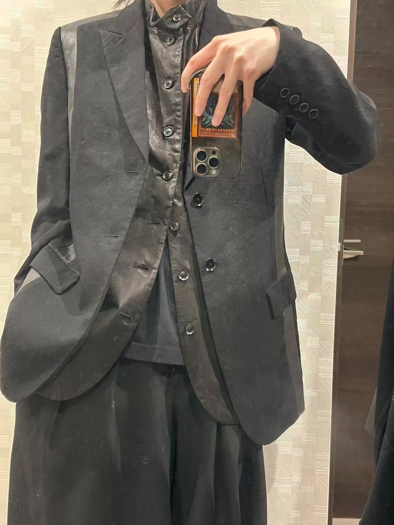 Yohji Yamamoto 19ss Black Leather Vest — back