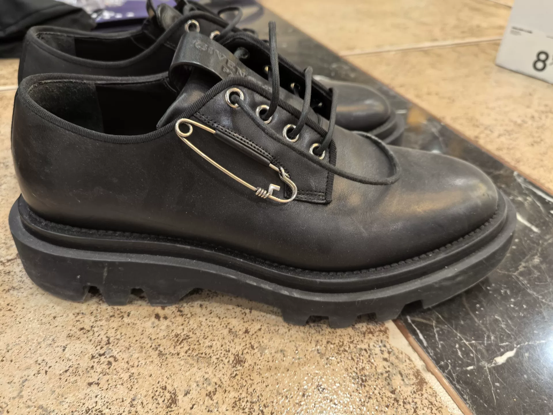Givenchy Men's Leather Safety Pin Shoes — front