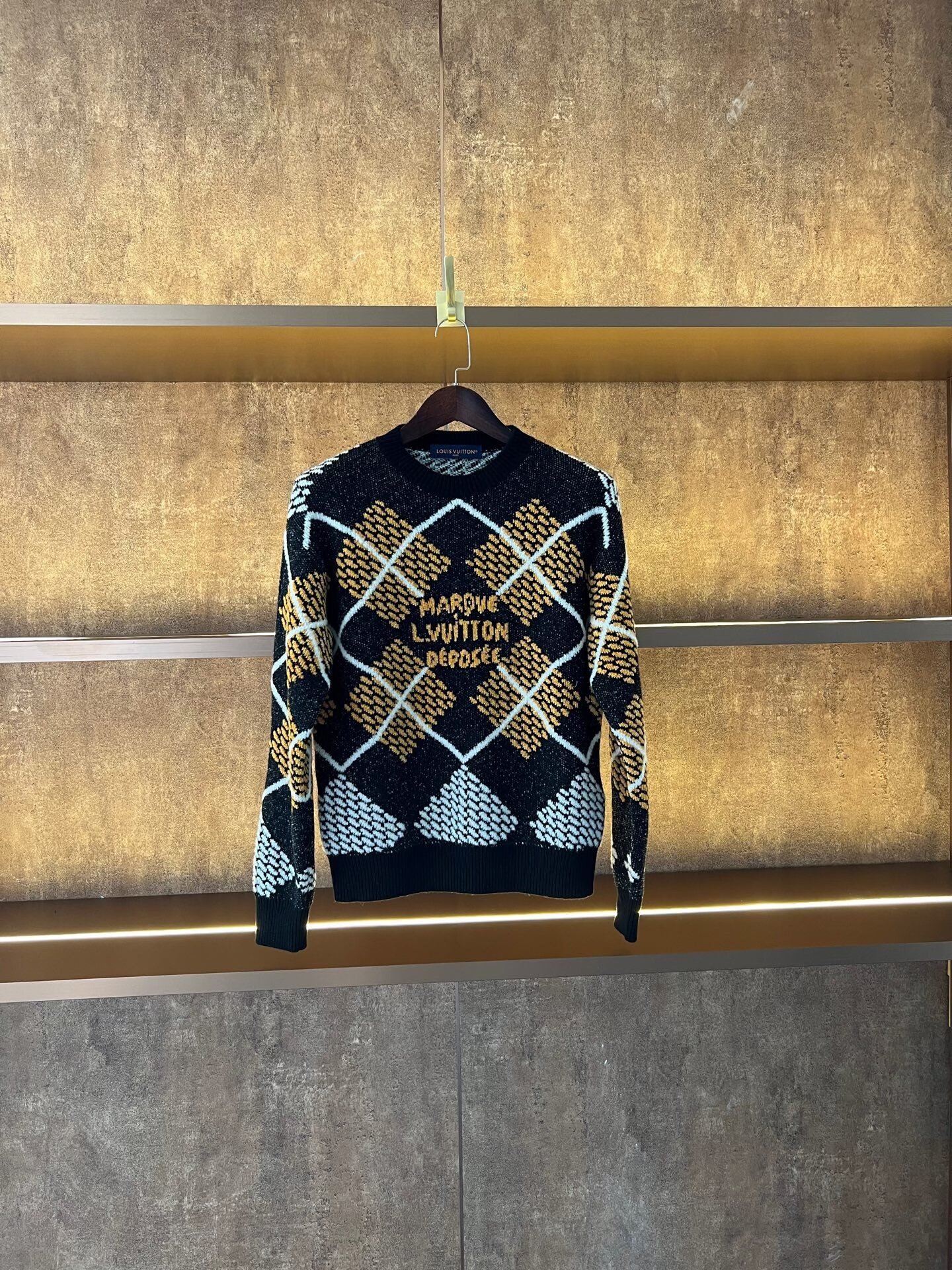 Louis Vuitton Argyle Wool Blend Sweater