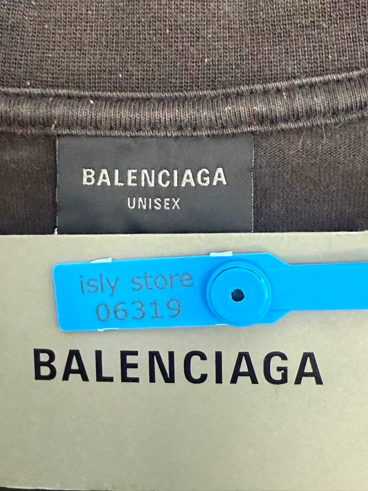 Balenciaga Black Logo Print Round Neck T-Shirt — back
