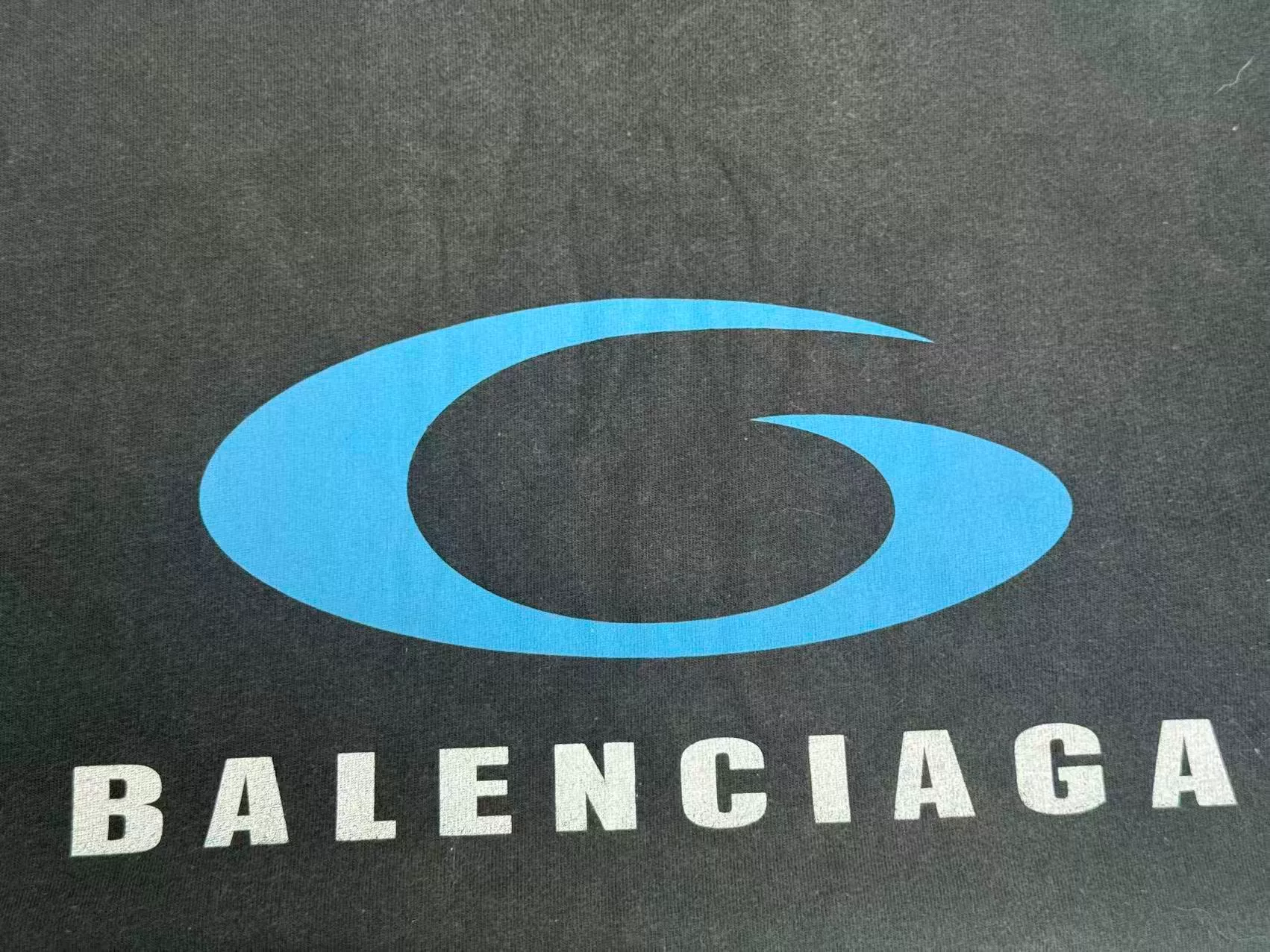 Balenciaga Black Logo Print Round Neck T-Shirt — detail