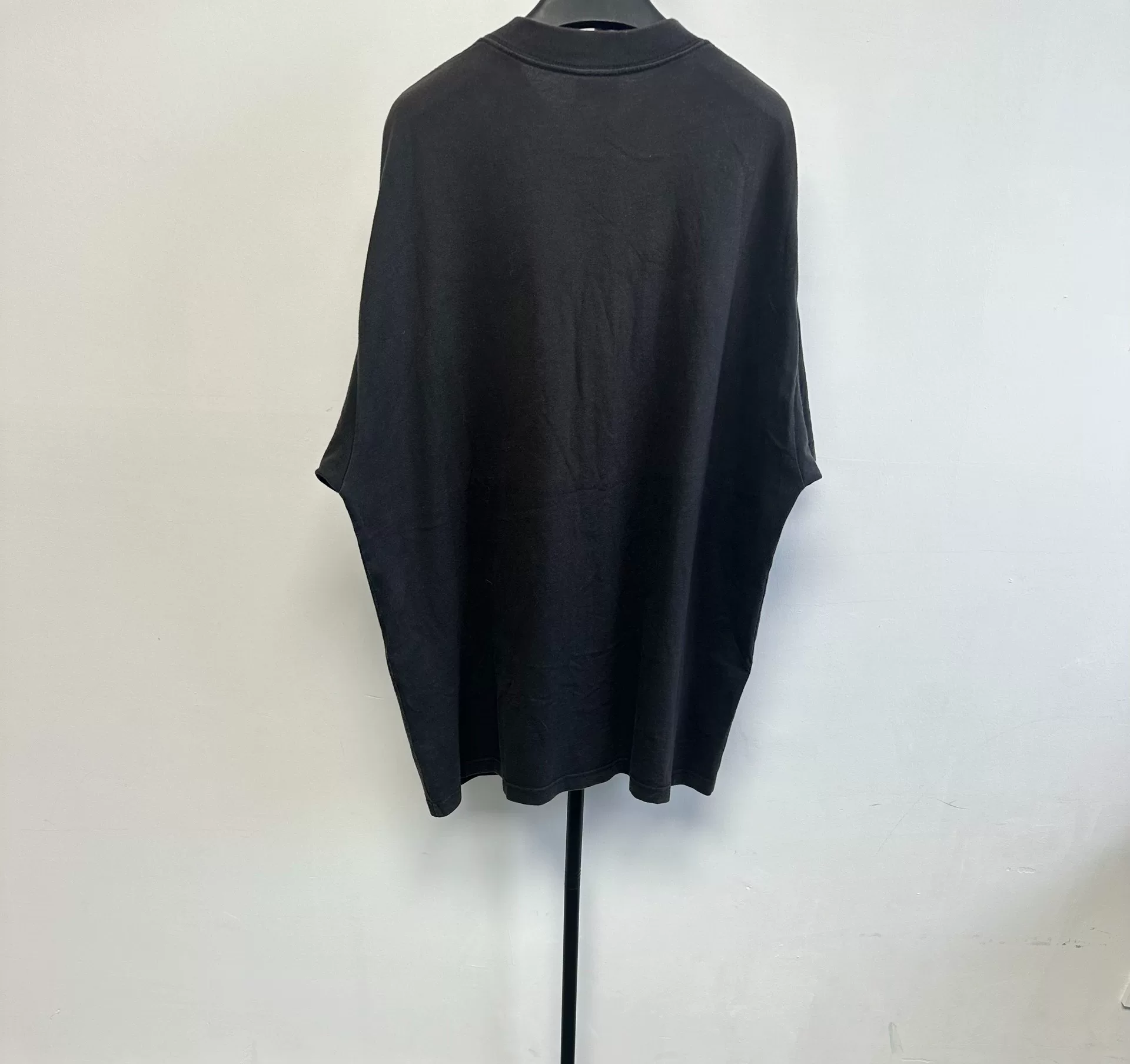Balenciaga Black Logo Print Round Neck T-Shirt — front