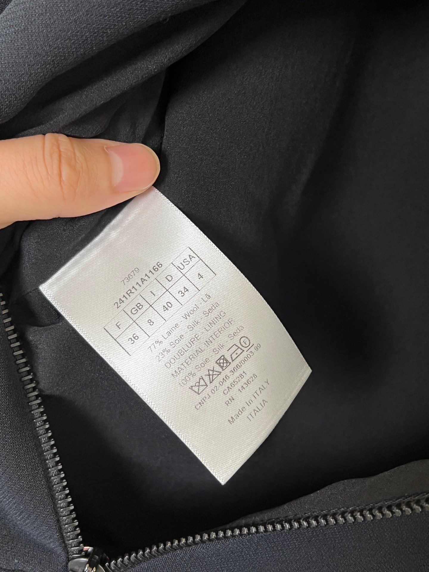Dior Black Collar Short Sleeve Dress — back