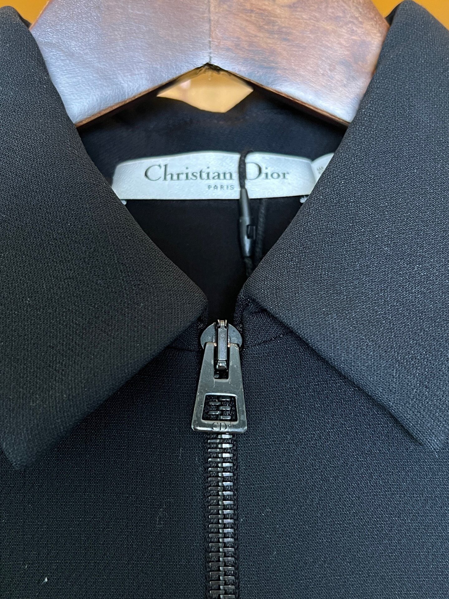 Dior Black Collar Short Sleeve Dress — detail