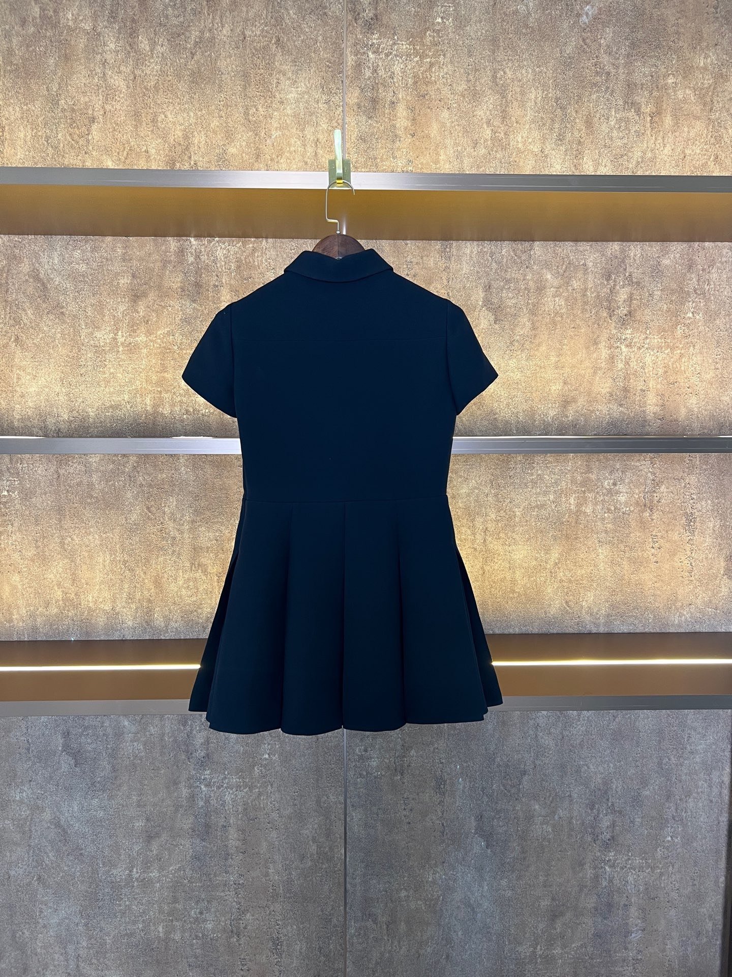 Dior Black Collar Short Sleeve Dress — front