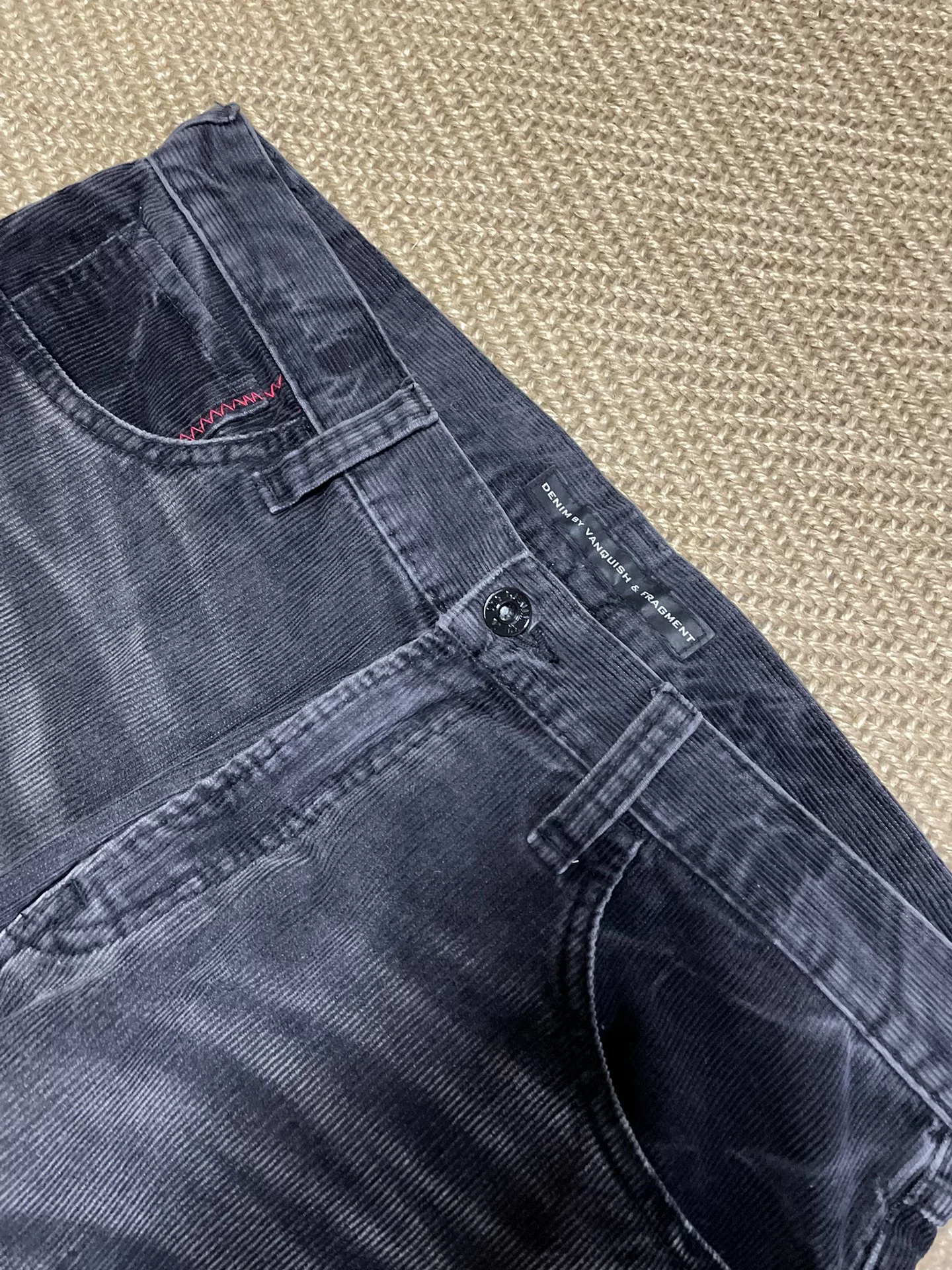 Vanquish & Fragment Corduroy Heavy Wash Pants — label