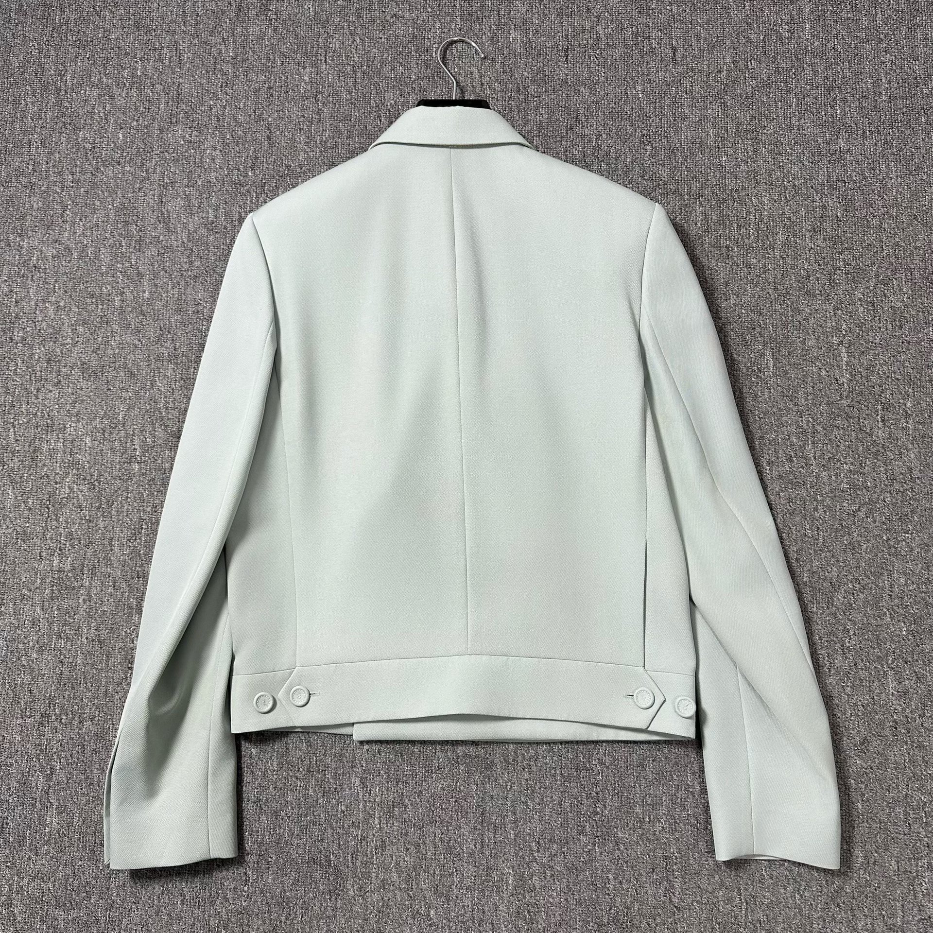 Dior Light Blue Peaked Lapel Short Jacket — front