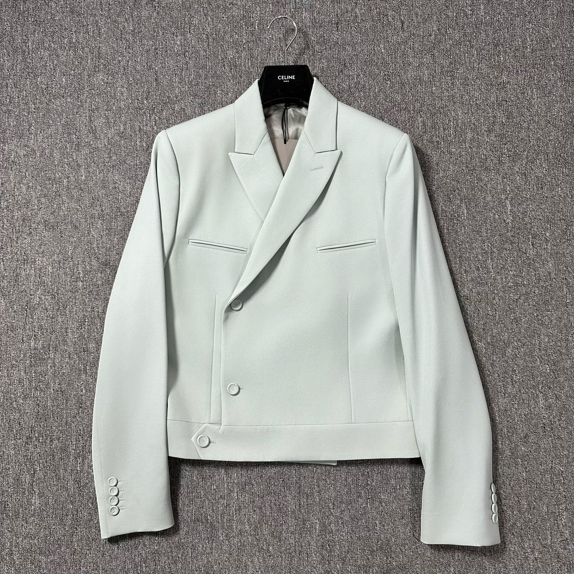 Dior Light Blue Peaked Lapel Short Jacket