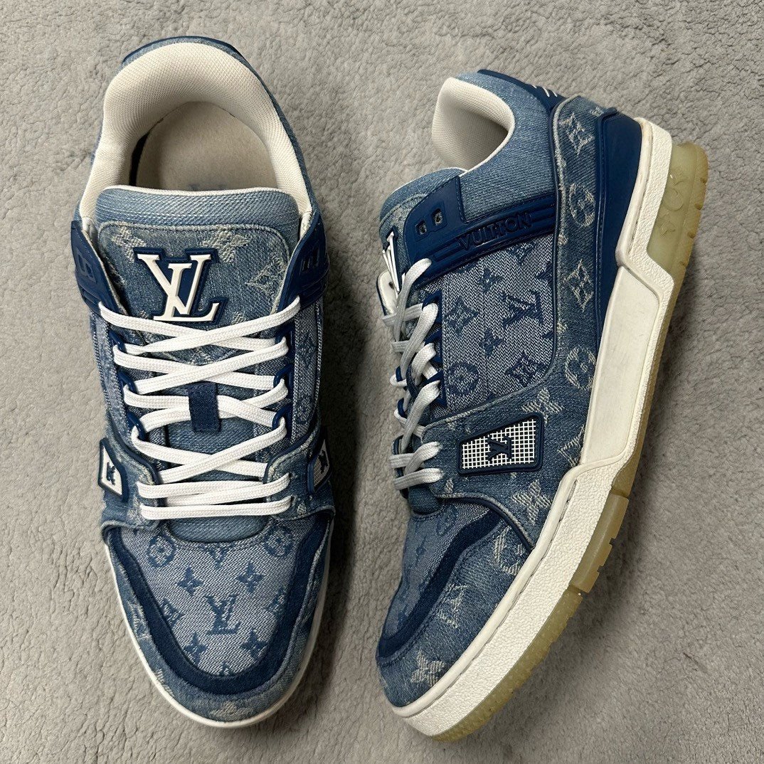 Louis Vuitton LV Trainer Blue Denim — front
