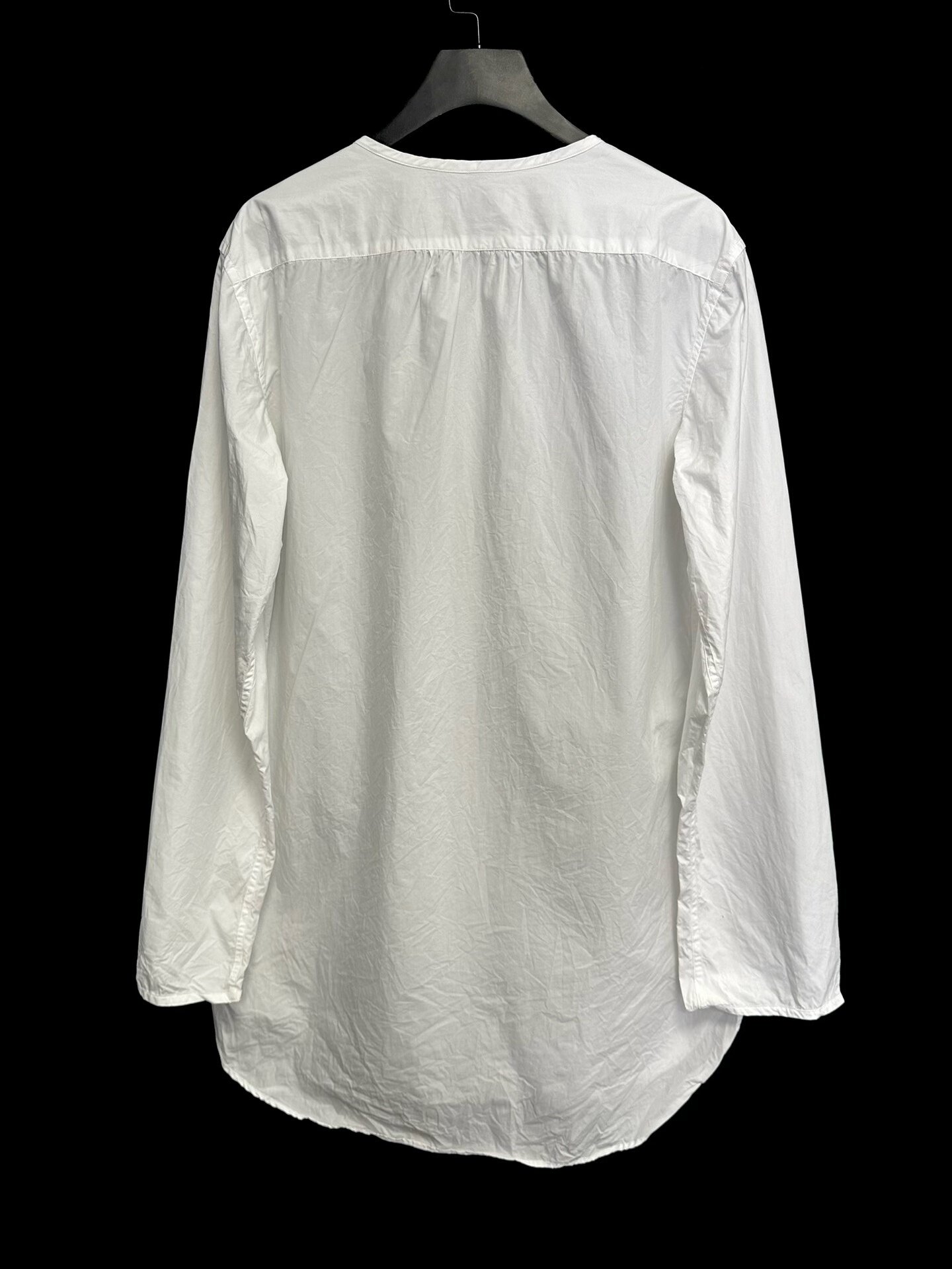 Bergfabel Collarless Paper Cotton Shirt — back