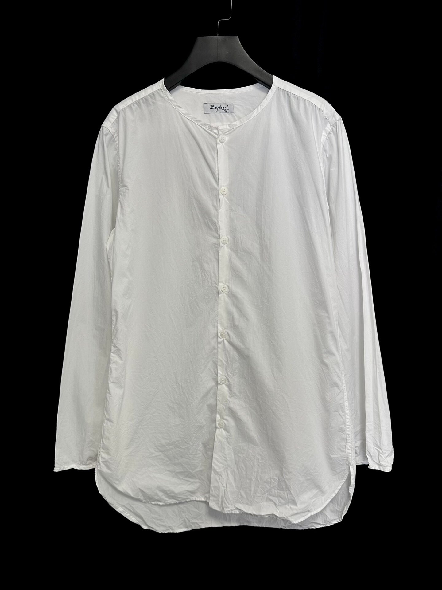 Bergfabel Collarless Paper Cotton Shirt