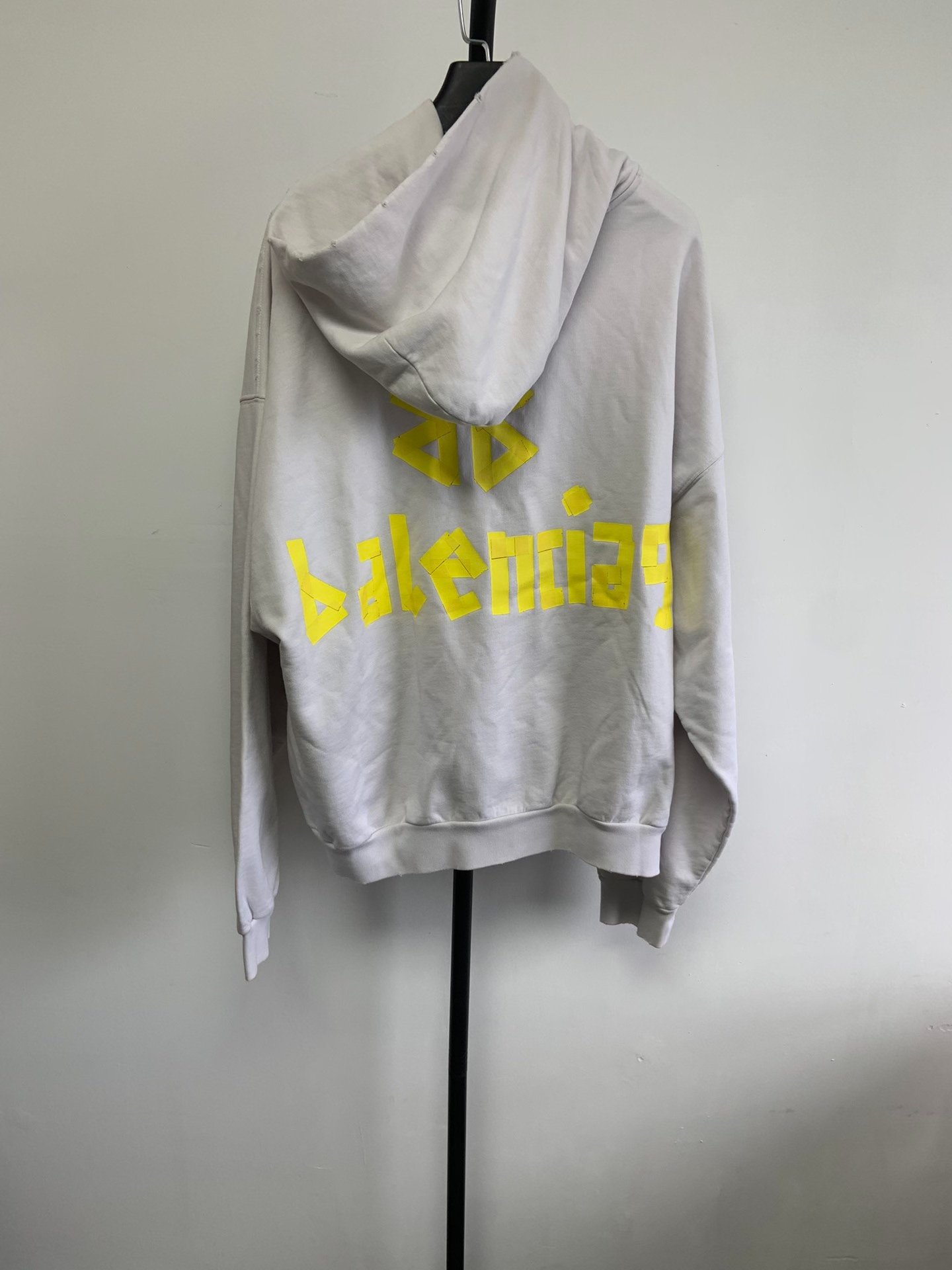 Balenciaga Green Print Hole Loose Hoodie — front