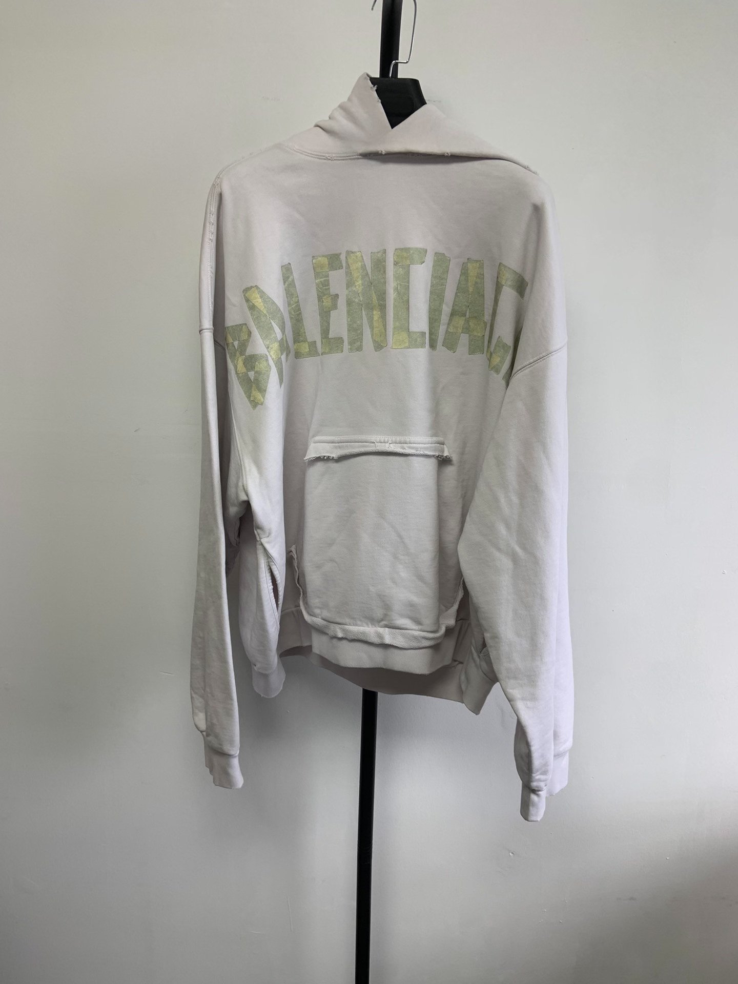 Balenciaga Green Print Hole Loose Hoodie