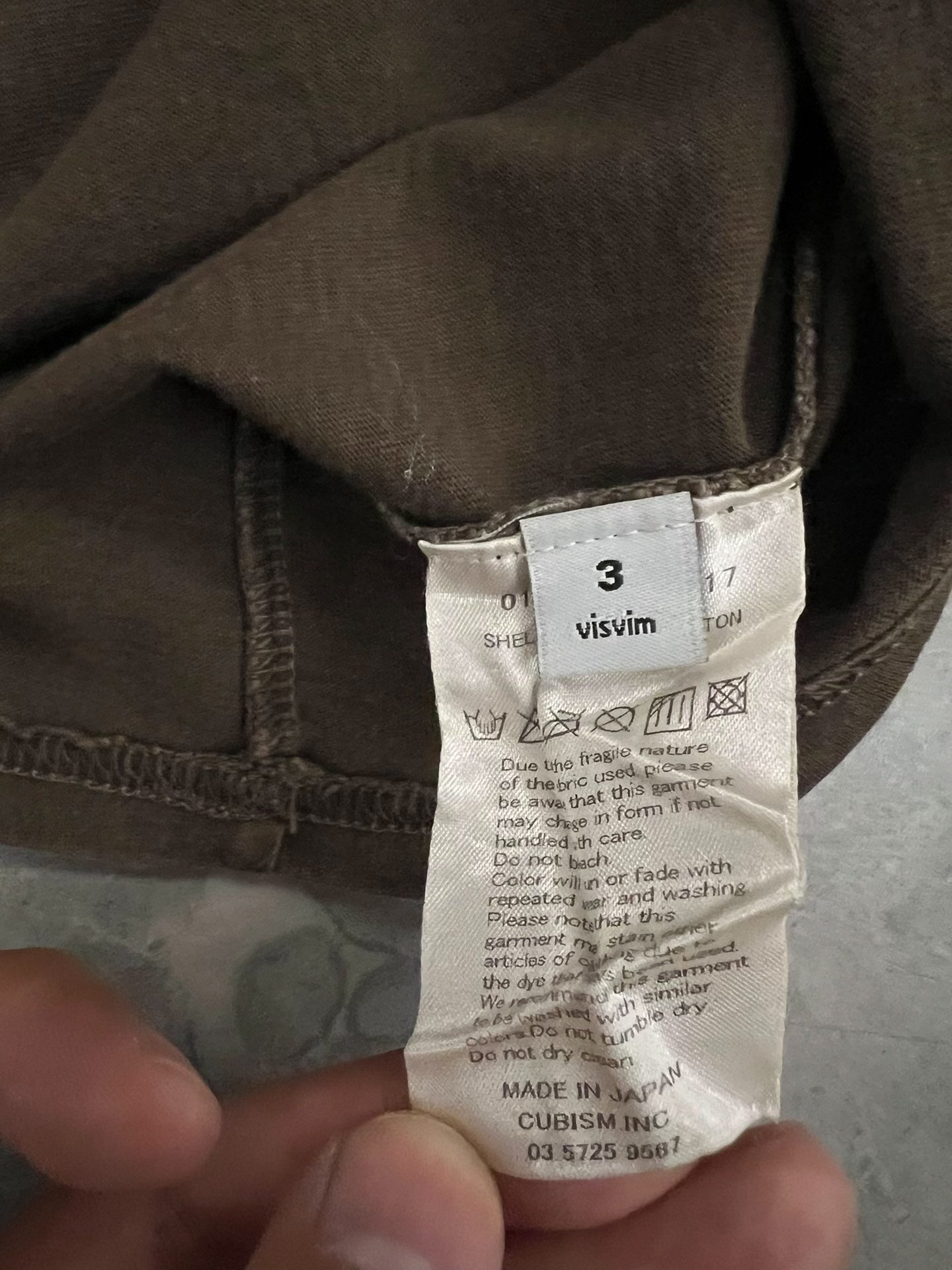 visvim 14ss Jumbo Tee S/S — label