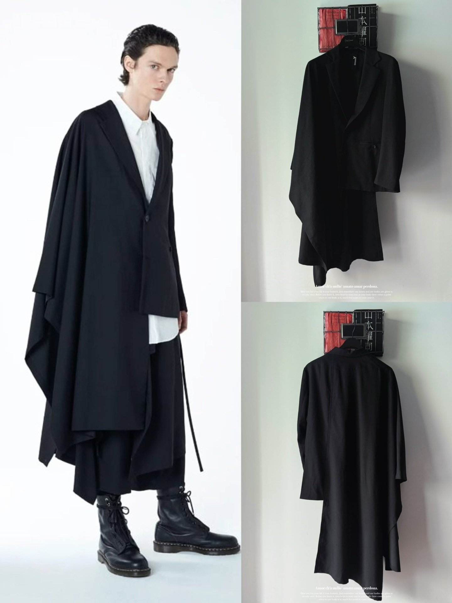 Yohji Yamamoto Asymmetric Cape Blazer