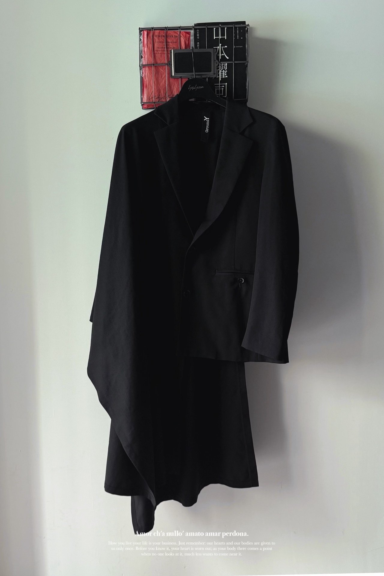 Yohji Yamamoto Asymmetric Cape Blazer — front