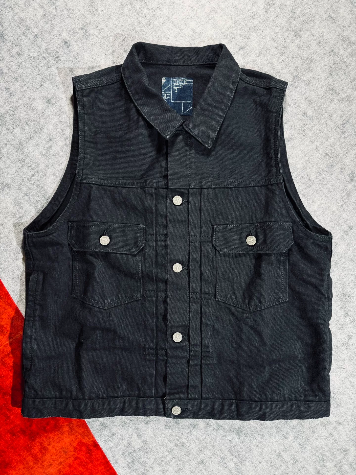 VISVIM ICT 101 CMYK DMGD Denim Vest