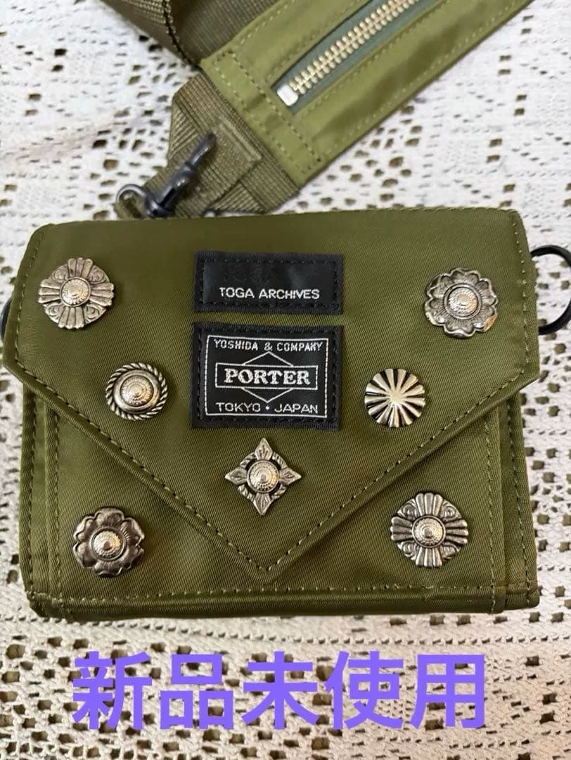 TOGA x PORTER Khaki Shoulder Wallet