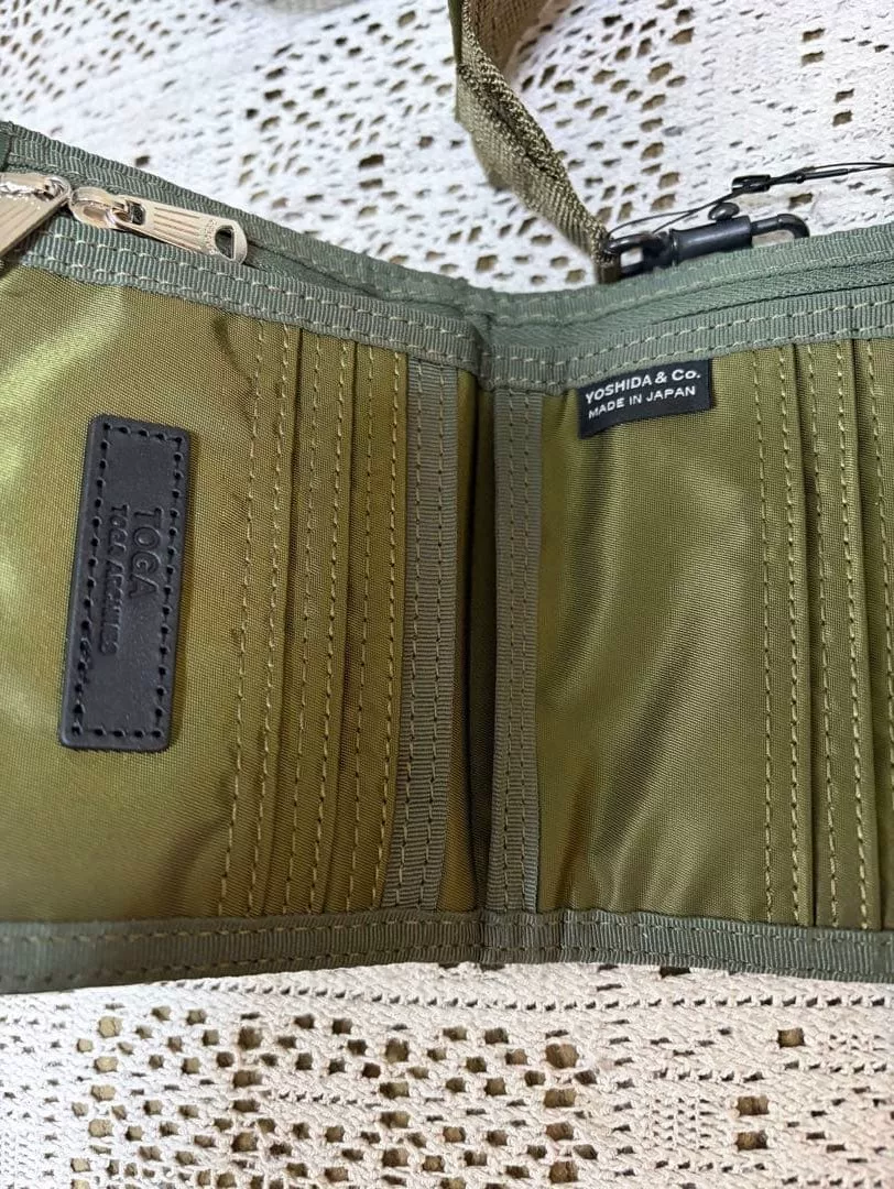 TOGA x PORTER Khaki Shoulder Wallet — back
