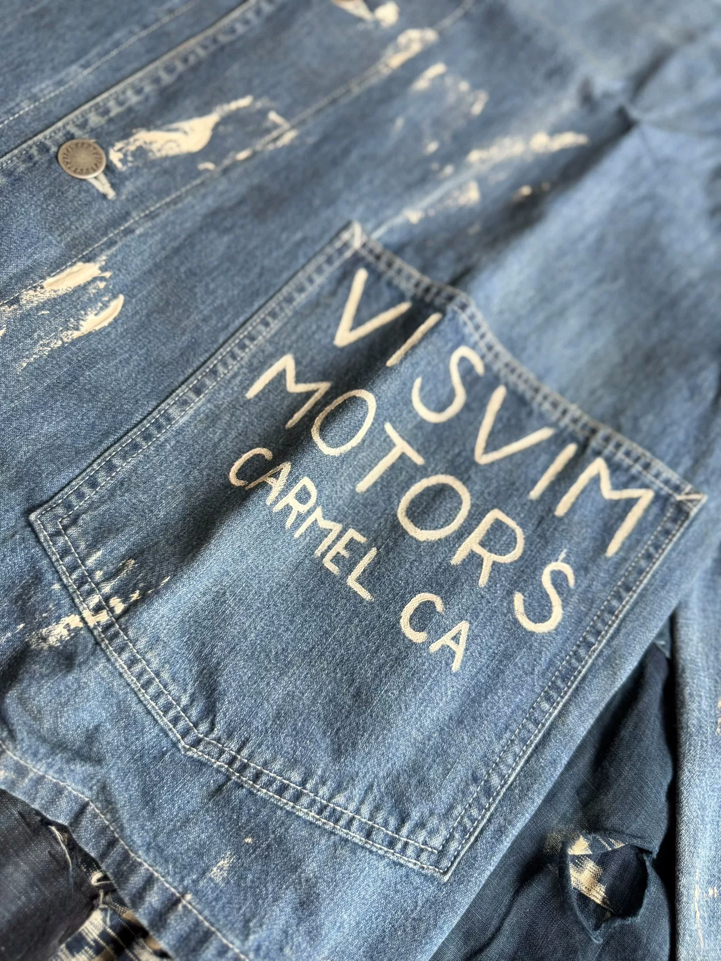VISVIM 25SS Distressed Denim Coverall Jacket — label