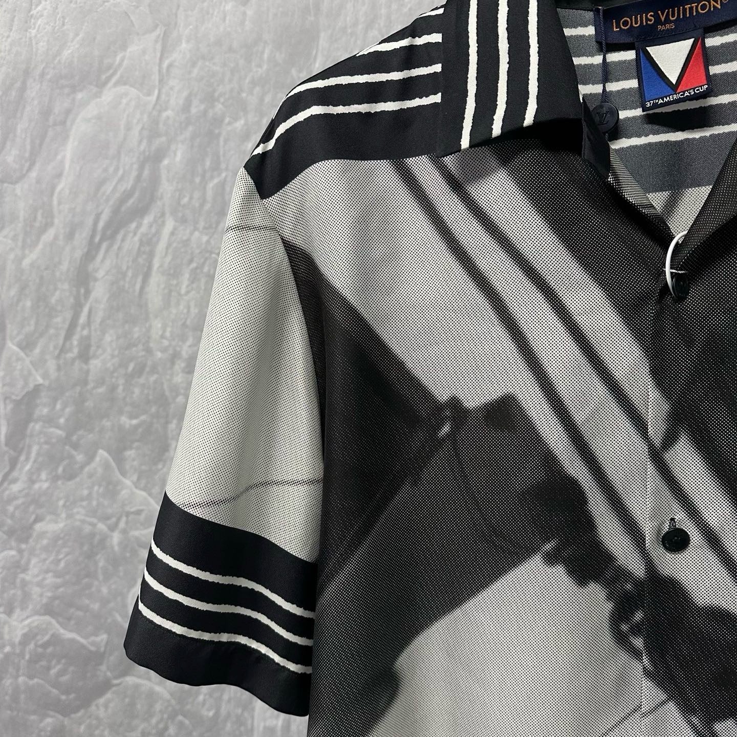 Louis Vuitton FW24 Abstract Print Silk Shirt — detail