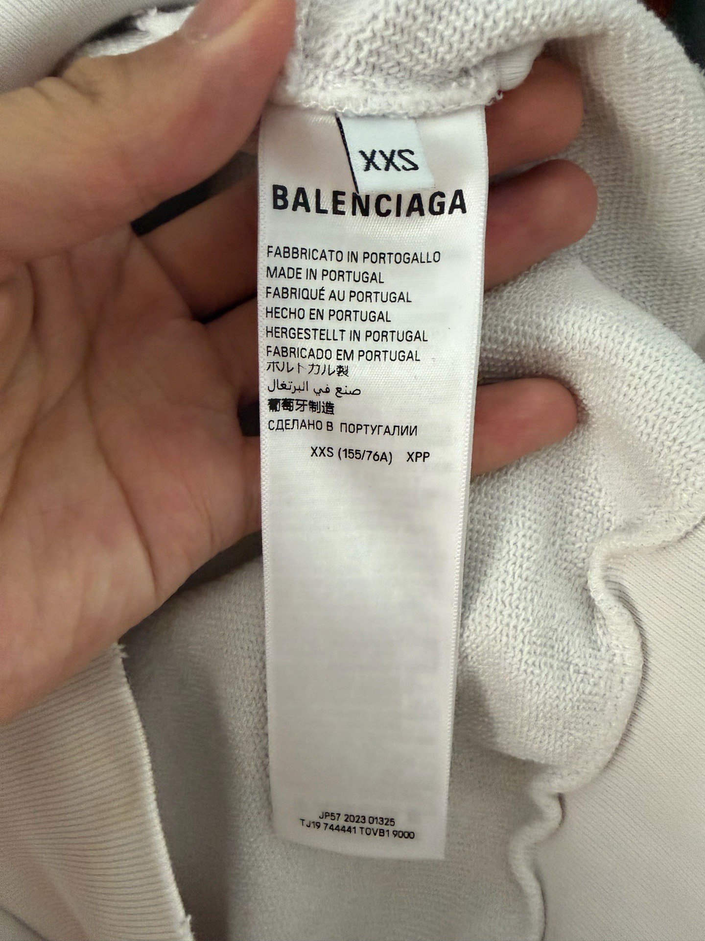 Balenciaga Tape Logo Print Hoodie — label