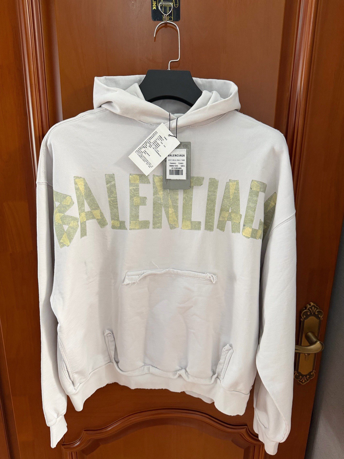 Balenciaga Tape Logo Print Hoodie