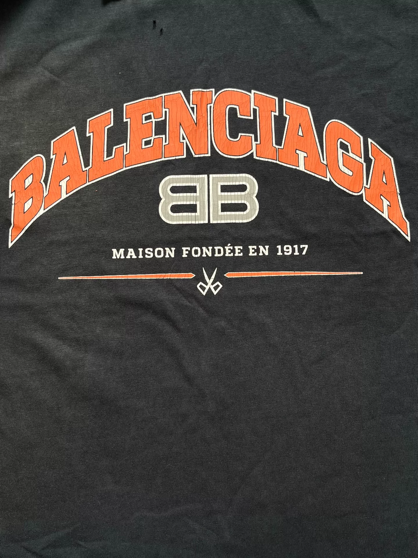 Balenciaga SS22 BB Logo Short-Sleeve T-shirt — detail