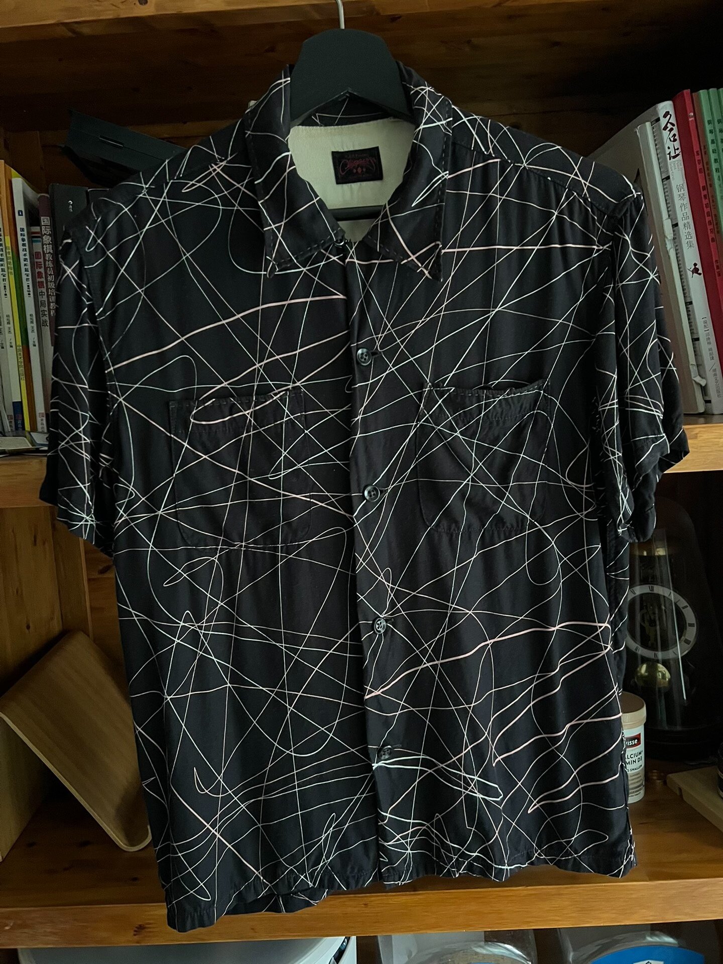 Flat Head Japanese Black Short Sleeve Shirt — front