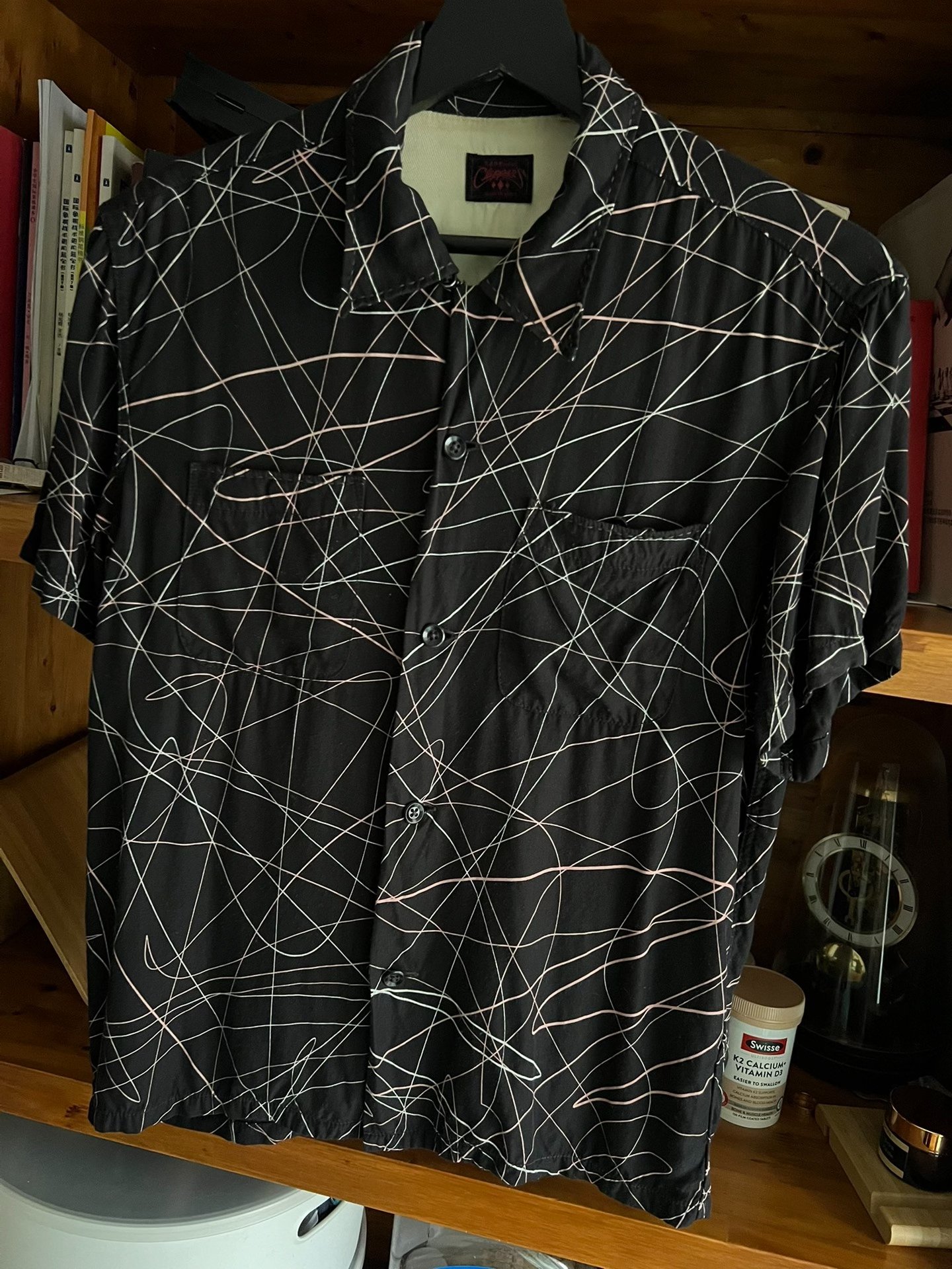 Flat Head Japanese Black Short Sleeve Shirt — detail