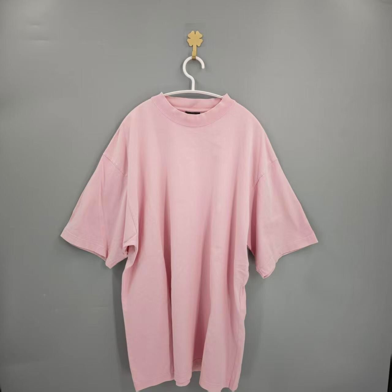 Balenciaga Pink Crystal Letter Short-Sleeve