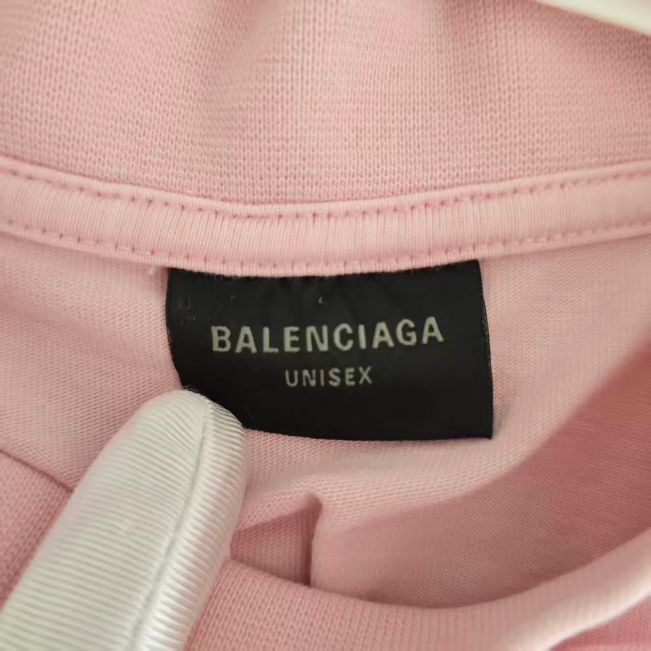 Balenciaga Pink Crystal Letter Short-Sleeve — back