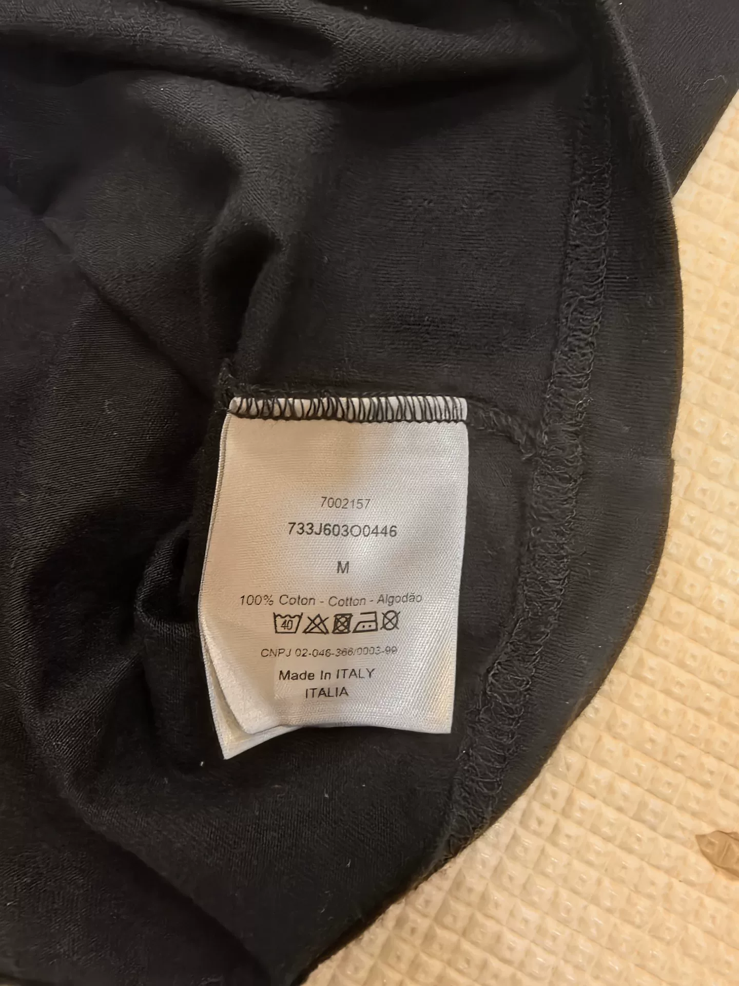 Dior Small Gold Bee Black T-Shirt — front