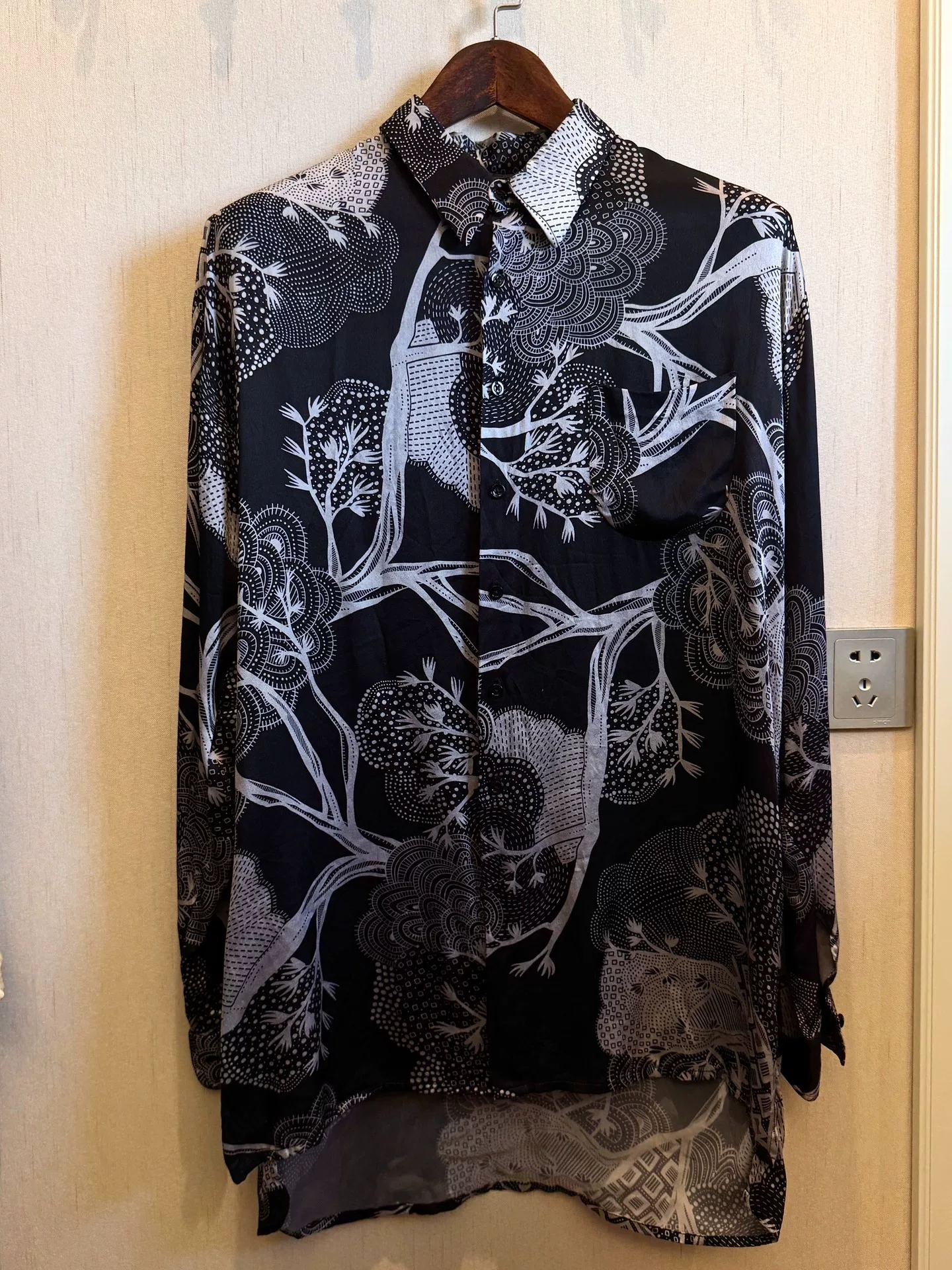 Geoffrey B Small Black Silk Bamboo Shirt