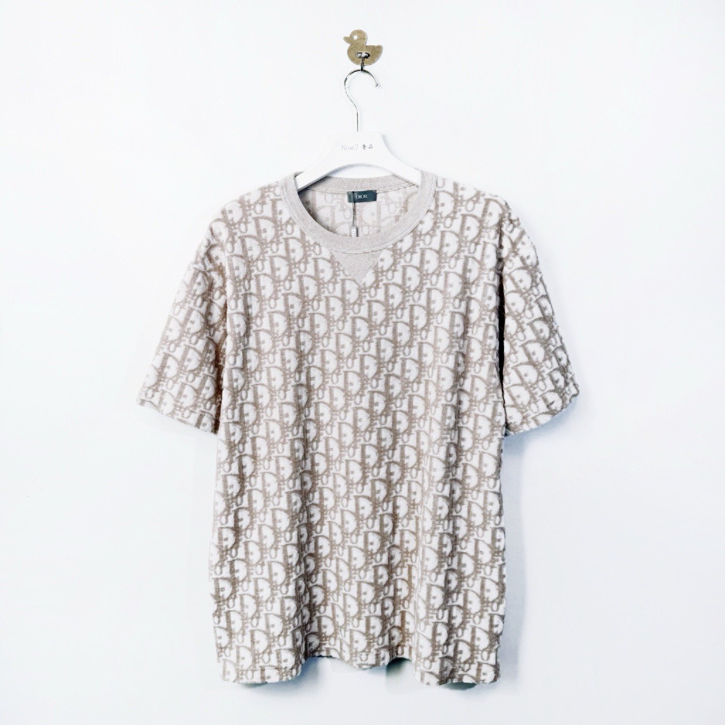 Dior 2025 Cotton Beige Oblique Print Towel Tee