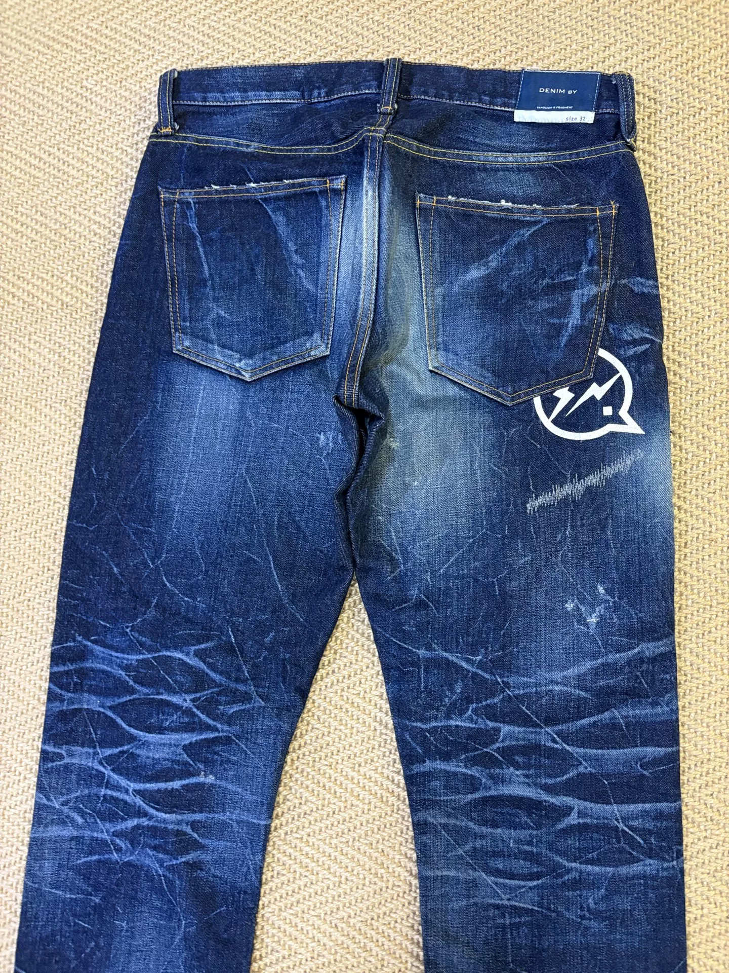 Vanquish & Fragment Distressed Denim Jeans — back