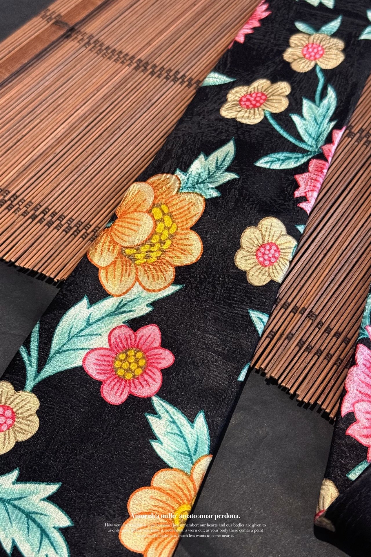 Yohji Yamamoto 90s Silk Floral Tie — front