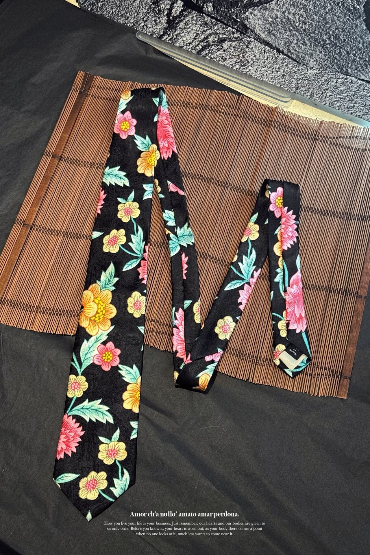 Yohji Yamamoto 90s Silk Floral Tie