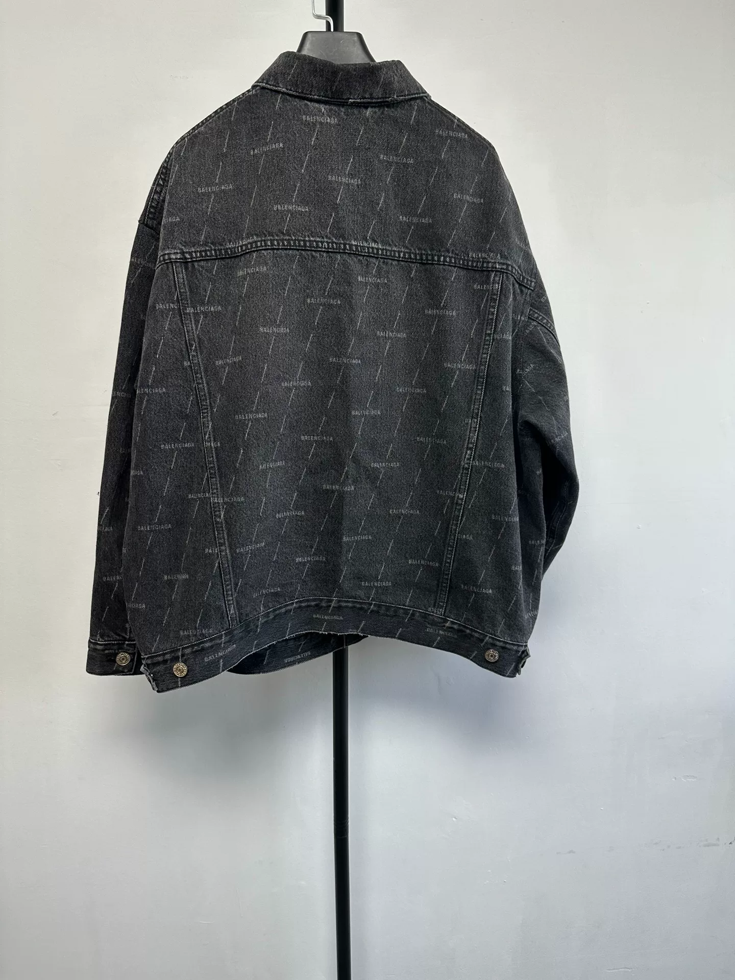 Balenciaga Logo Print Denim Jacket — front