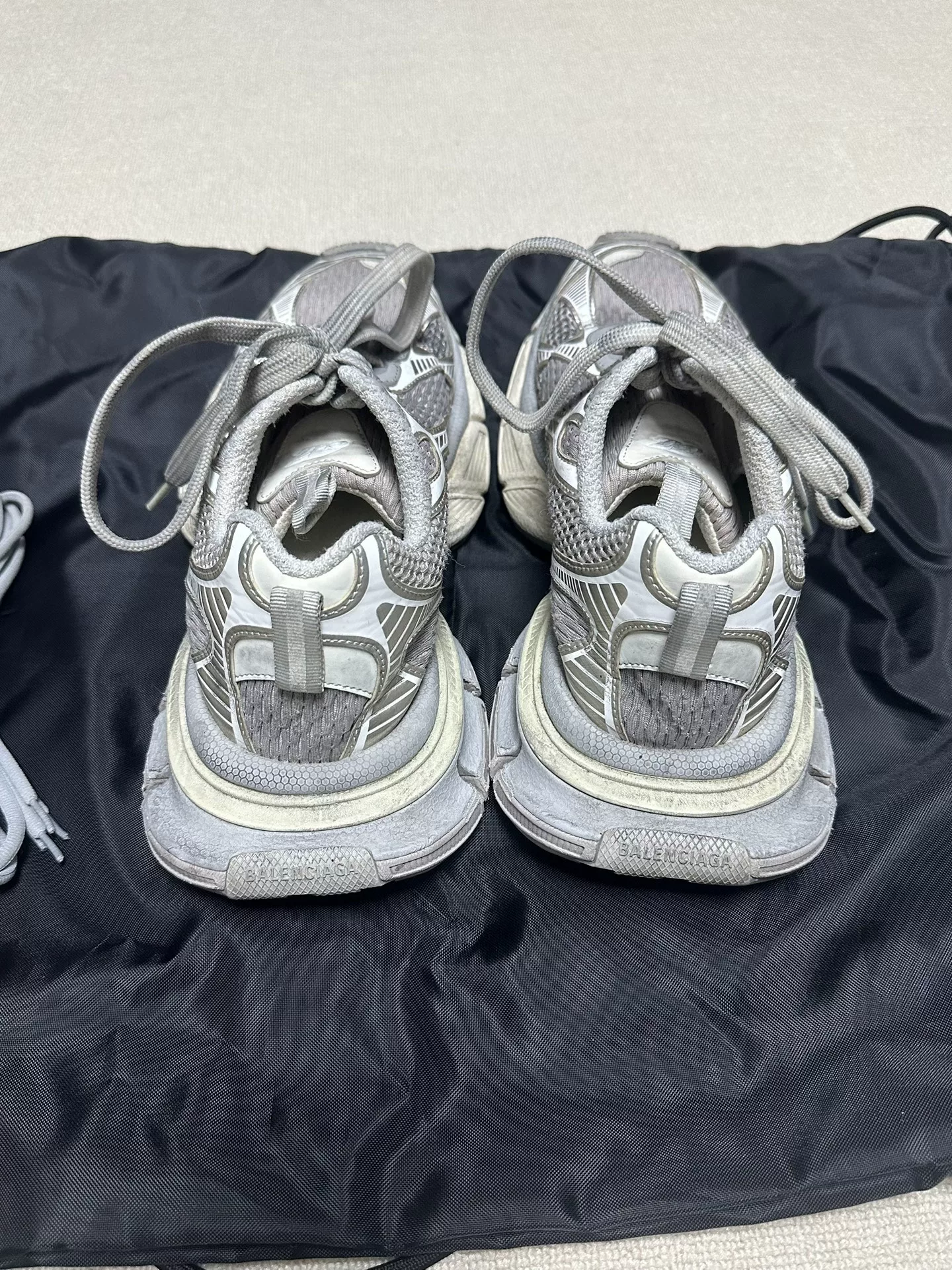 Balenciaga 3XL Low-Top Distressed Sneakers — detail