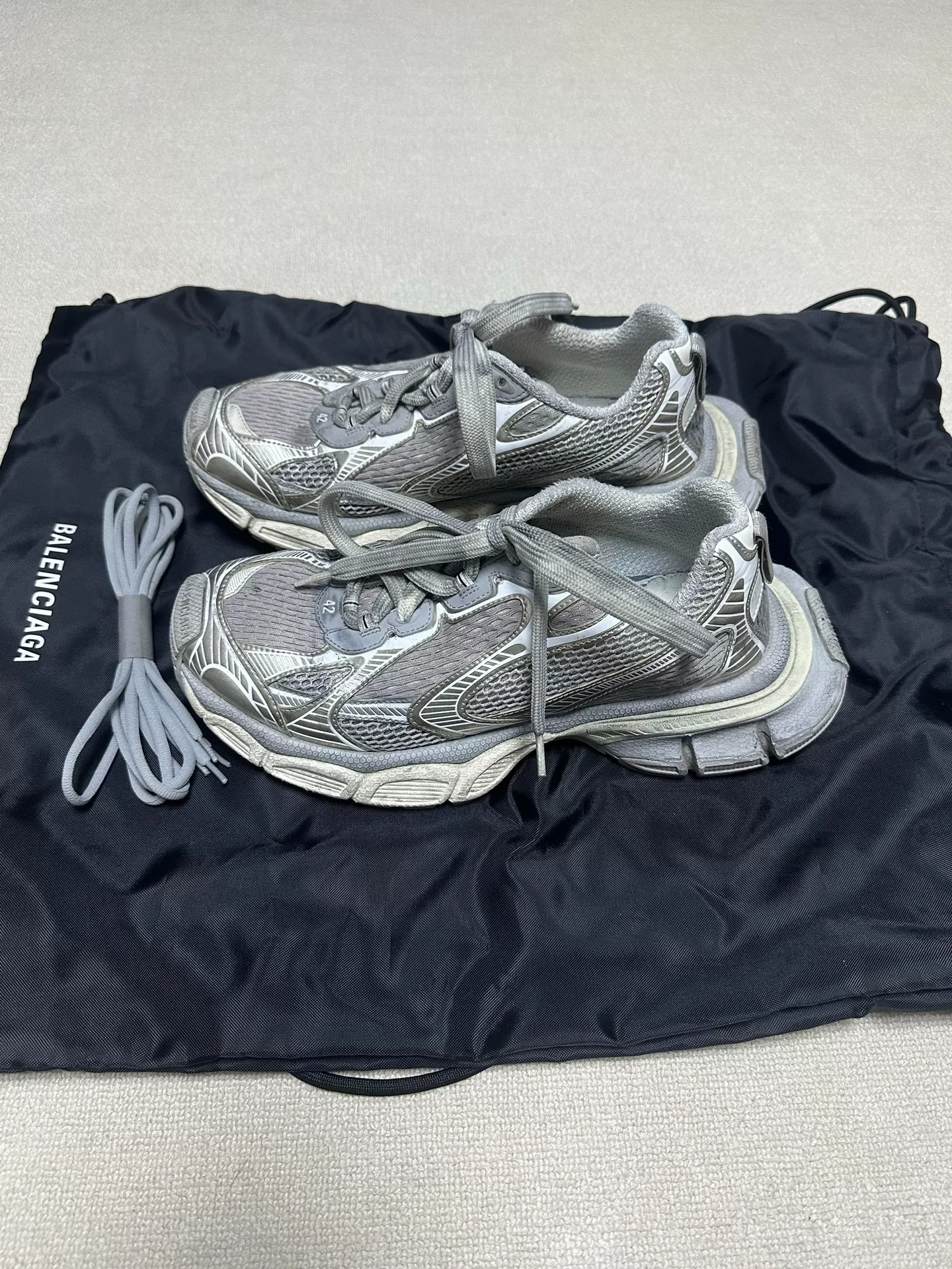 Balenciaga 3XL Low-Top Distressed Sneakers